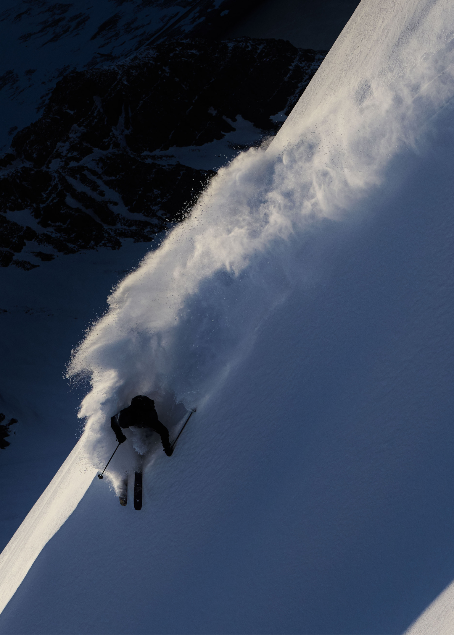 Skier in deep powder