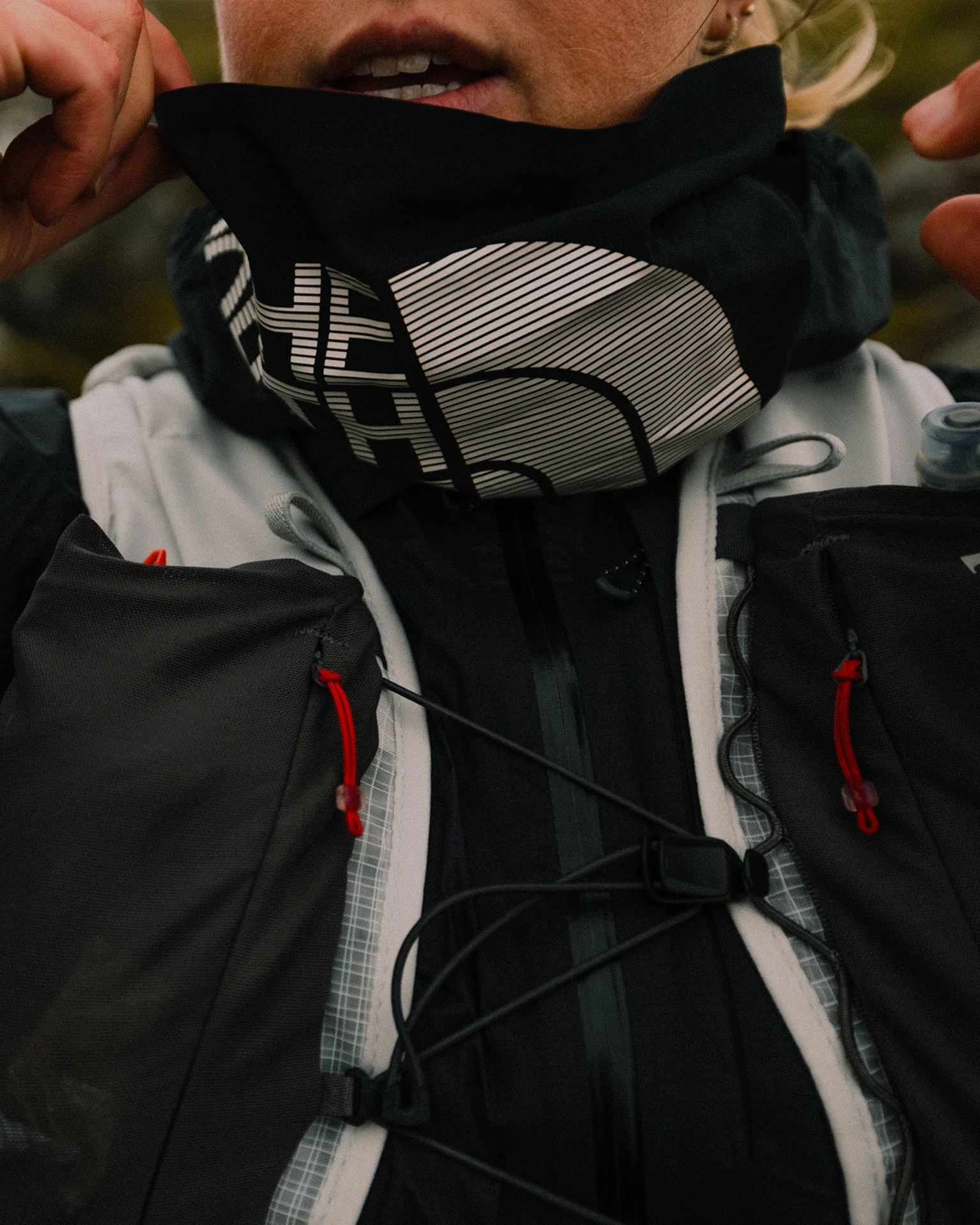 Trail runner wearing The north Face clothing
