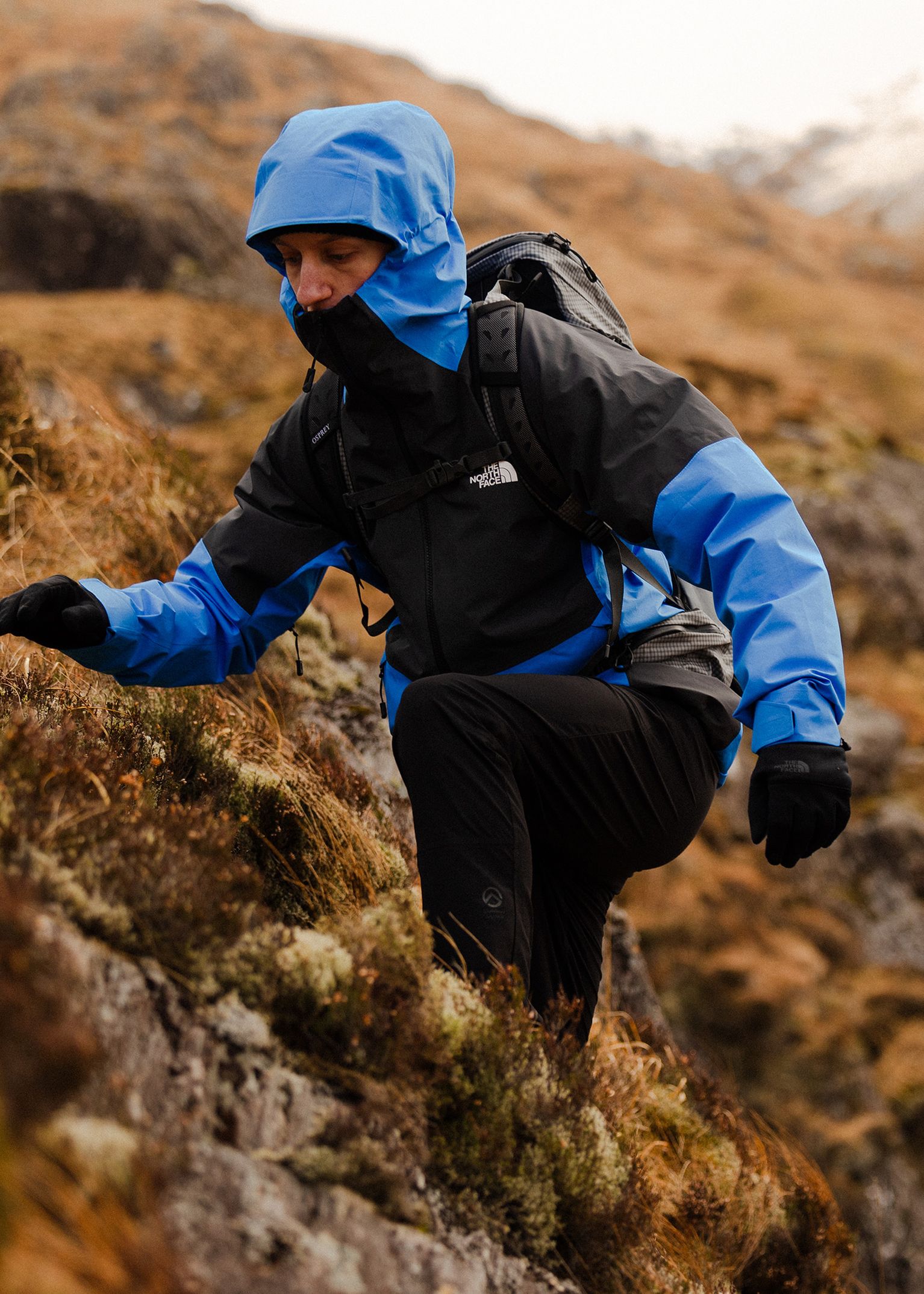 hiker wearing The North Face jacket