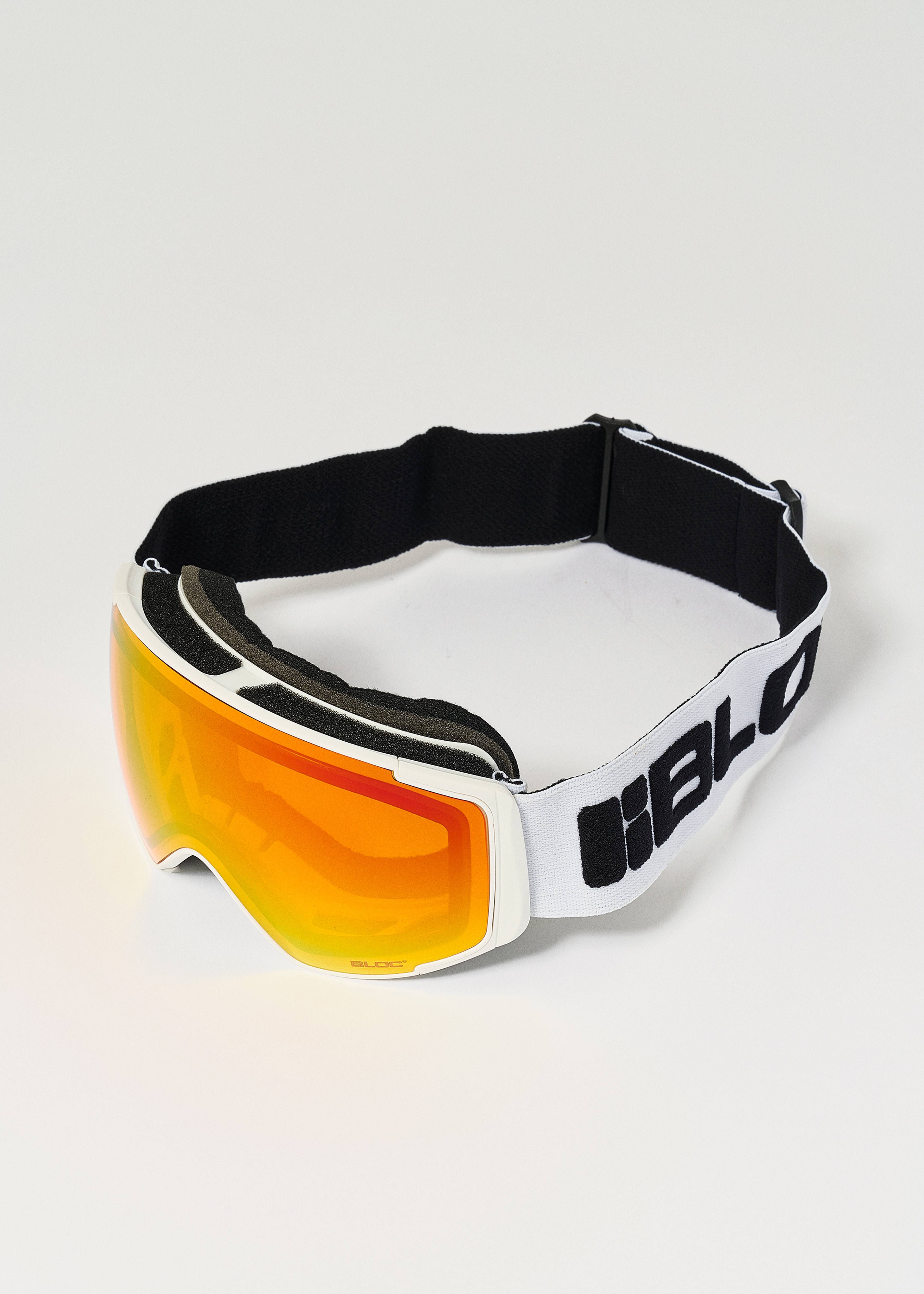 Bloc Small Fit Mercury Matte White / Orange Red Revo Goggles