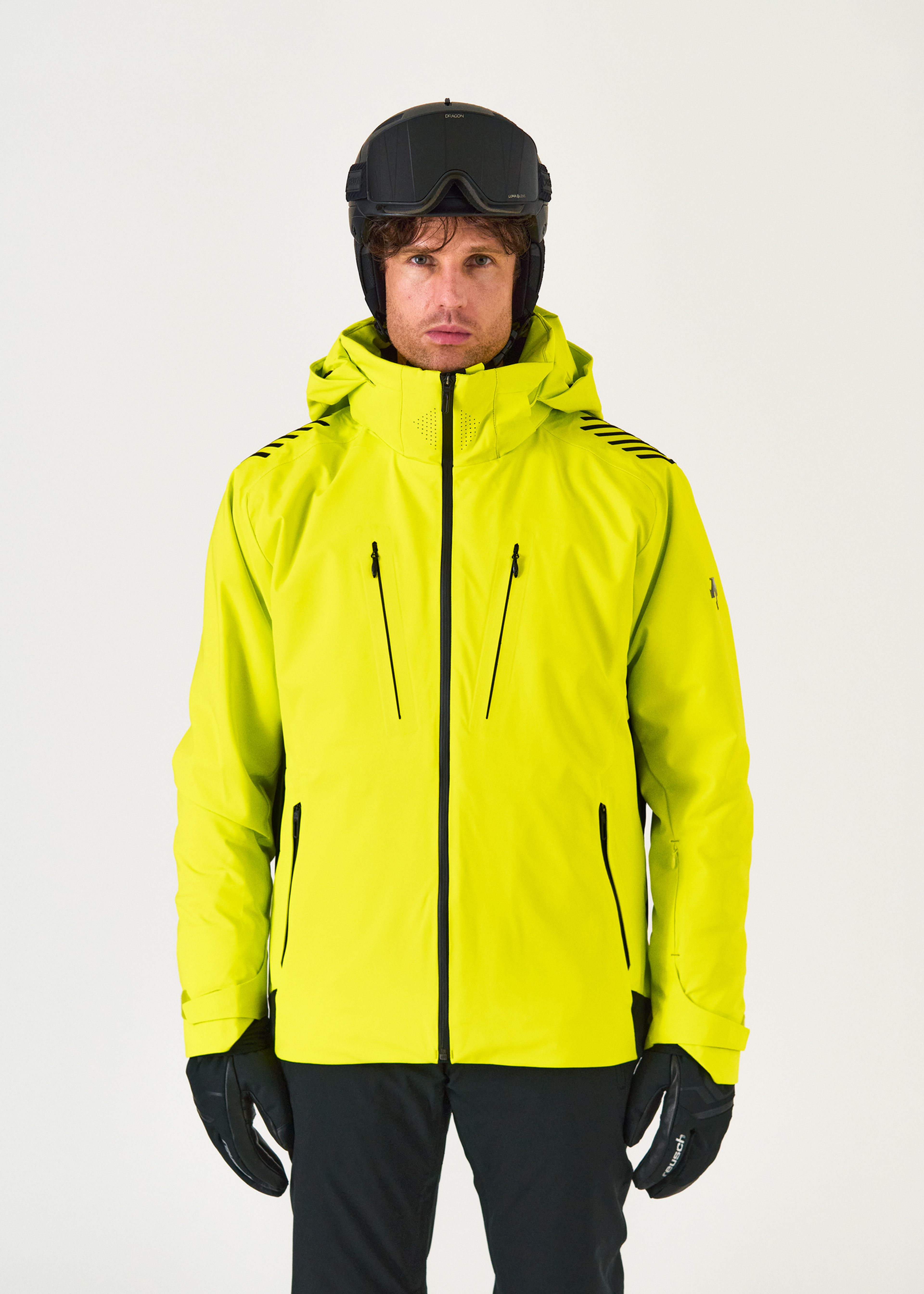 DESCENTE イエロー スキーウェア フード付き Descente Finder Jacket