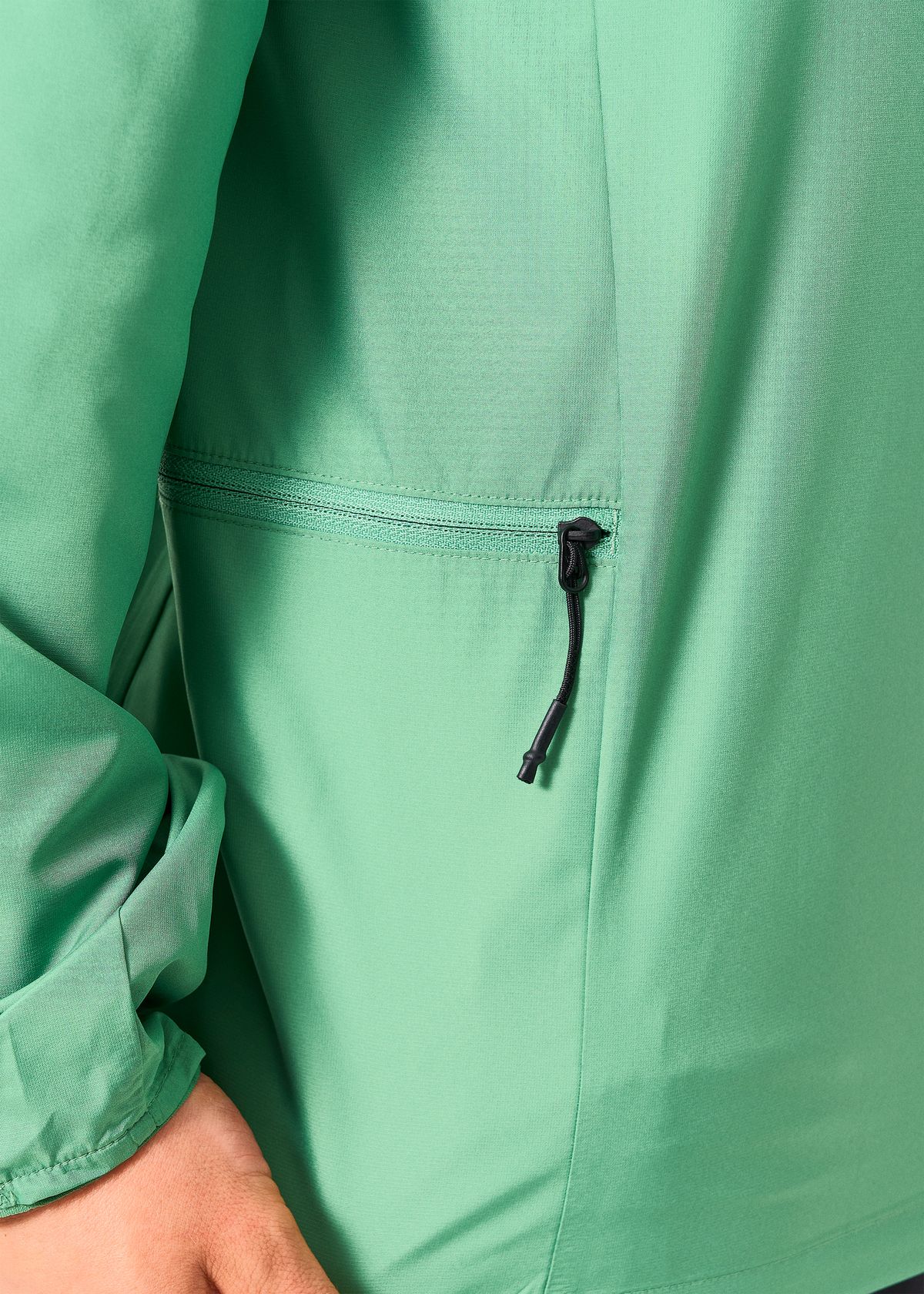 Zipped side pocket