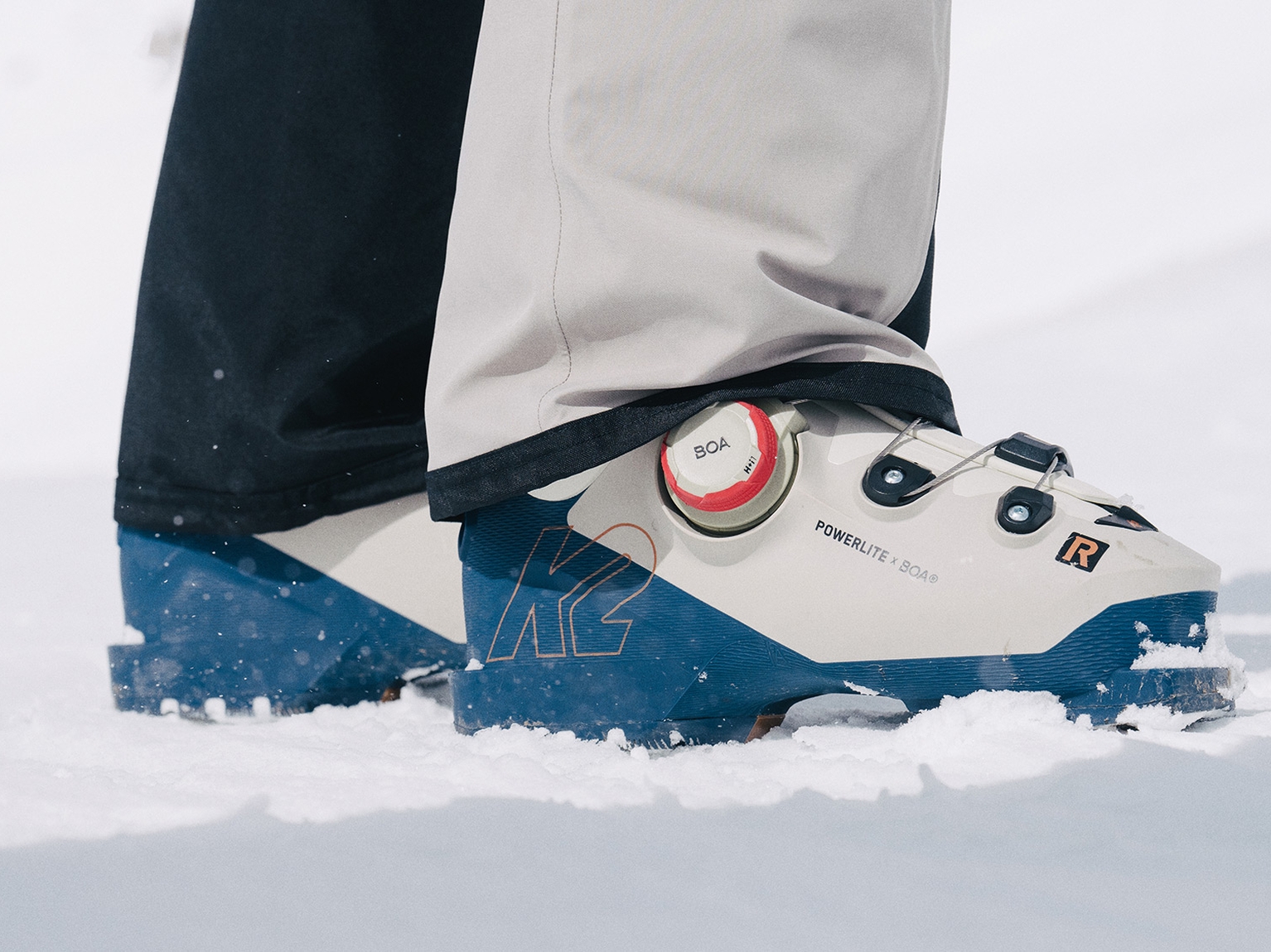 close up of K2 ski boots