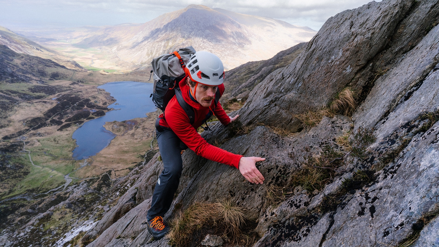 man scrambling