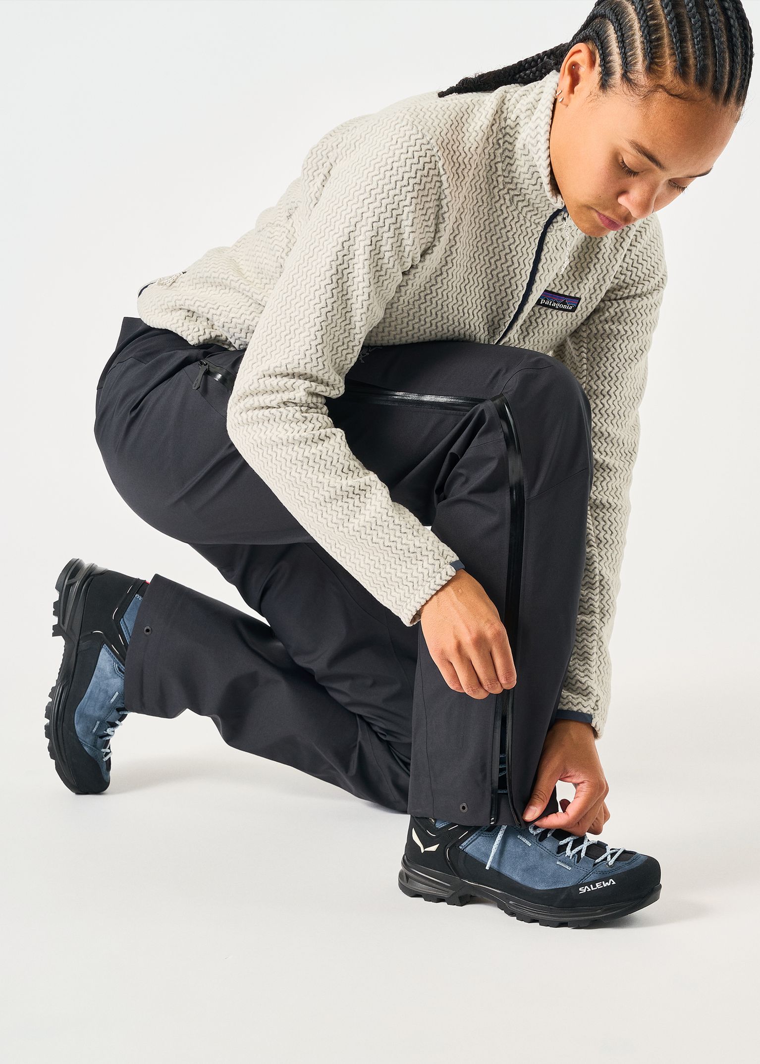 ¾ length side zips