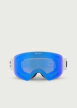 Small Fit Thirty-Five Matte White / Brown Blue Mirror Goggles