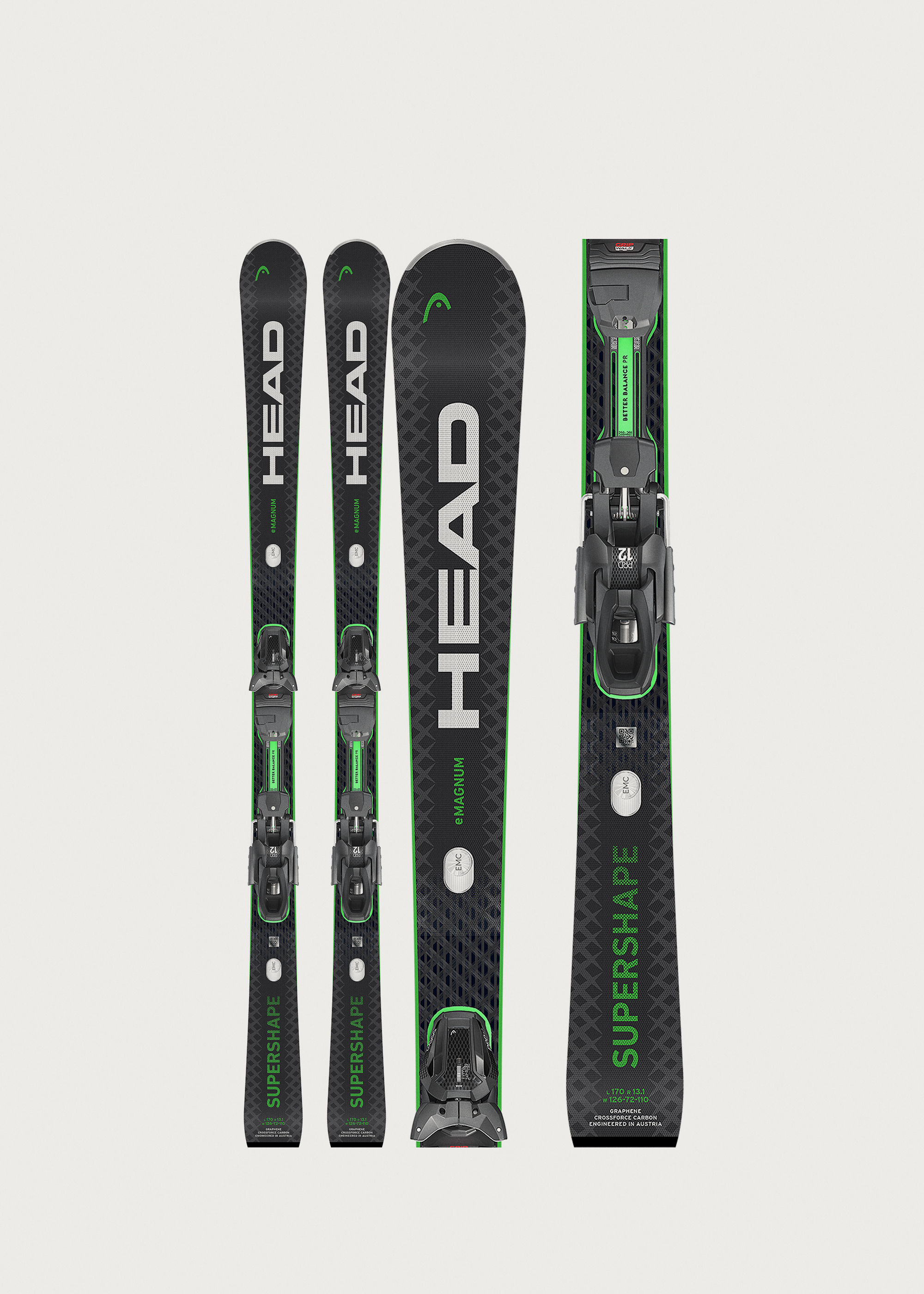 Head Supershape e-Magnum SW Skis +PRD 12 GW Bindings