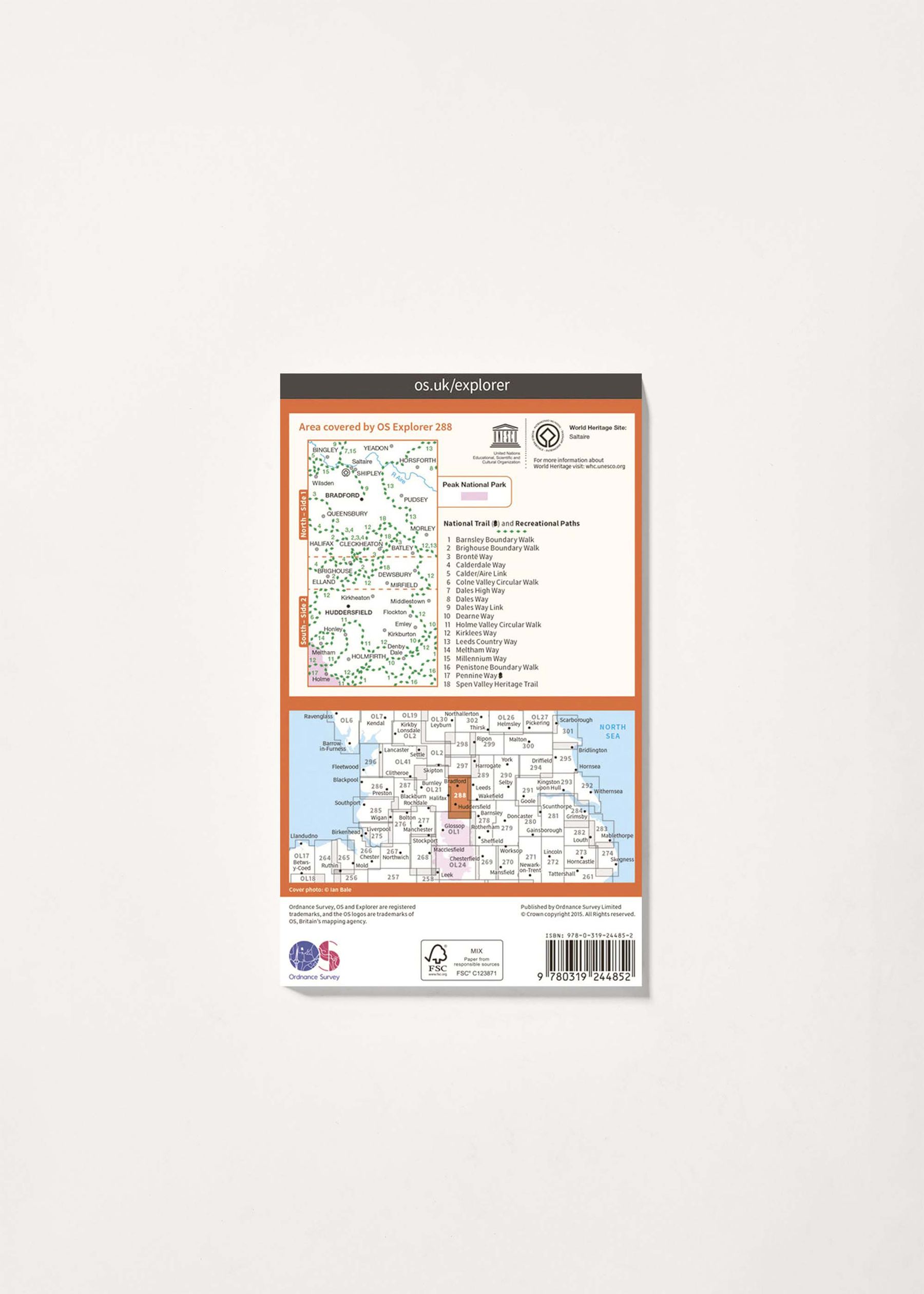 Image - 2 - Bradford & Huddersfield East Calderdale - OS Explorer 288 Map