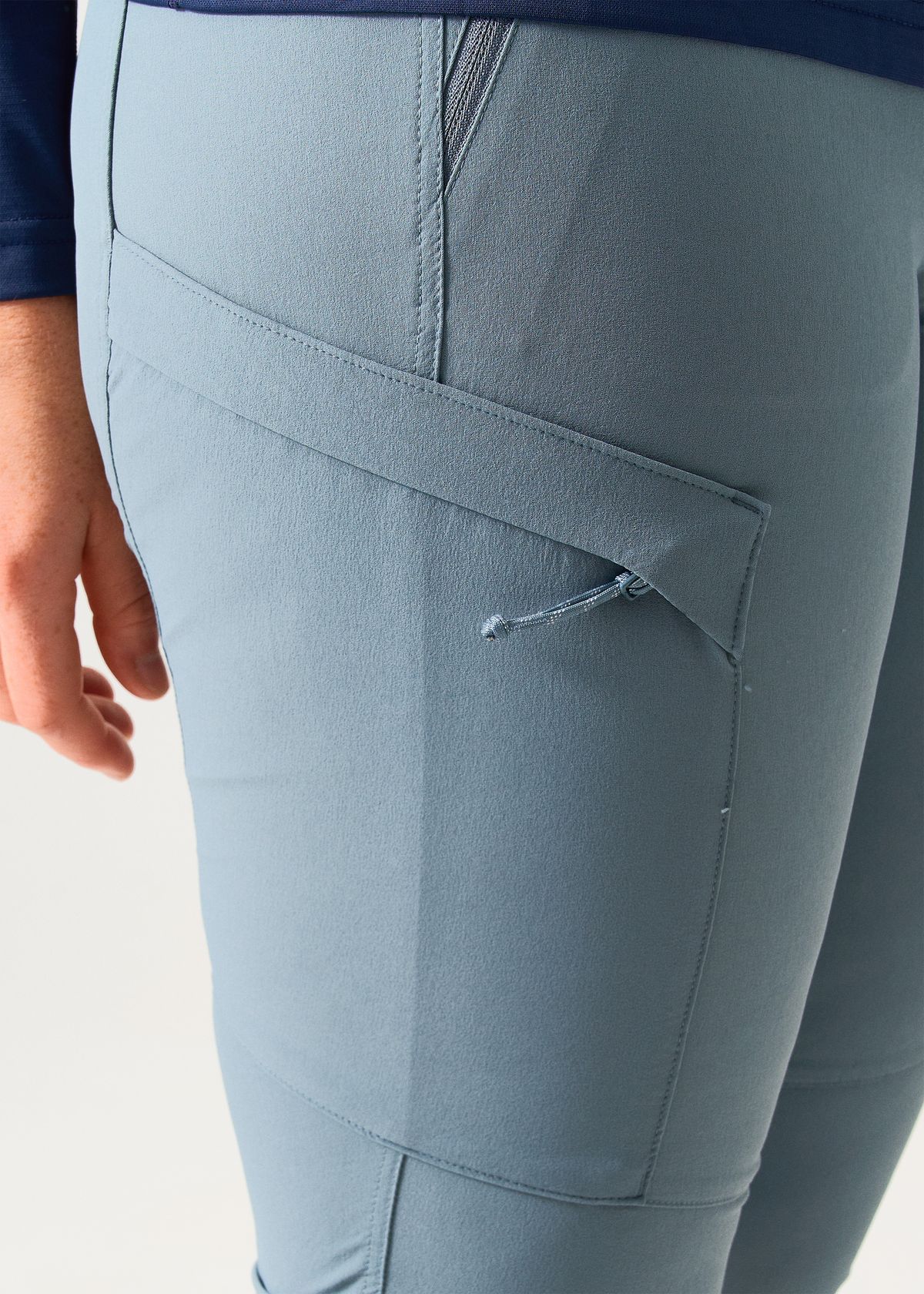 Zipped thigh pocket