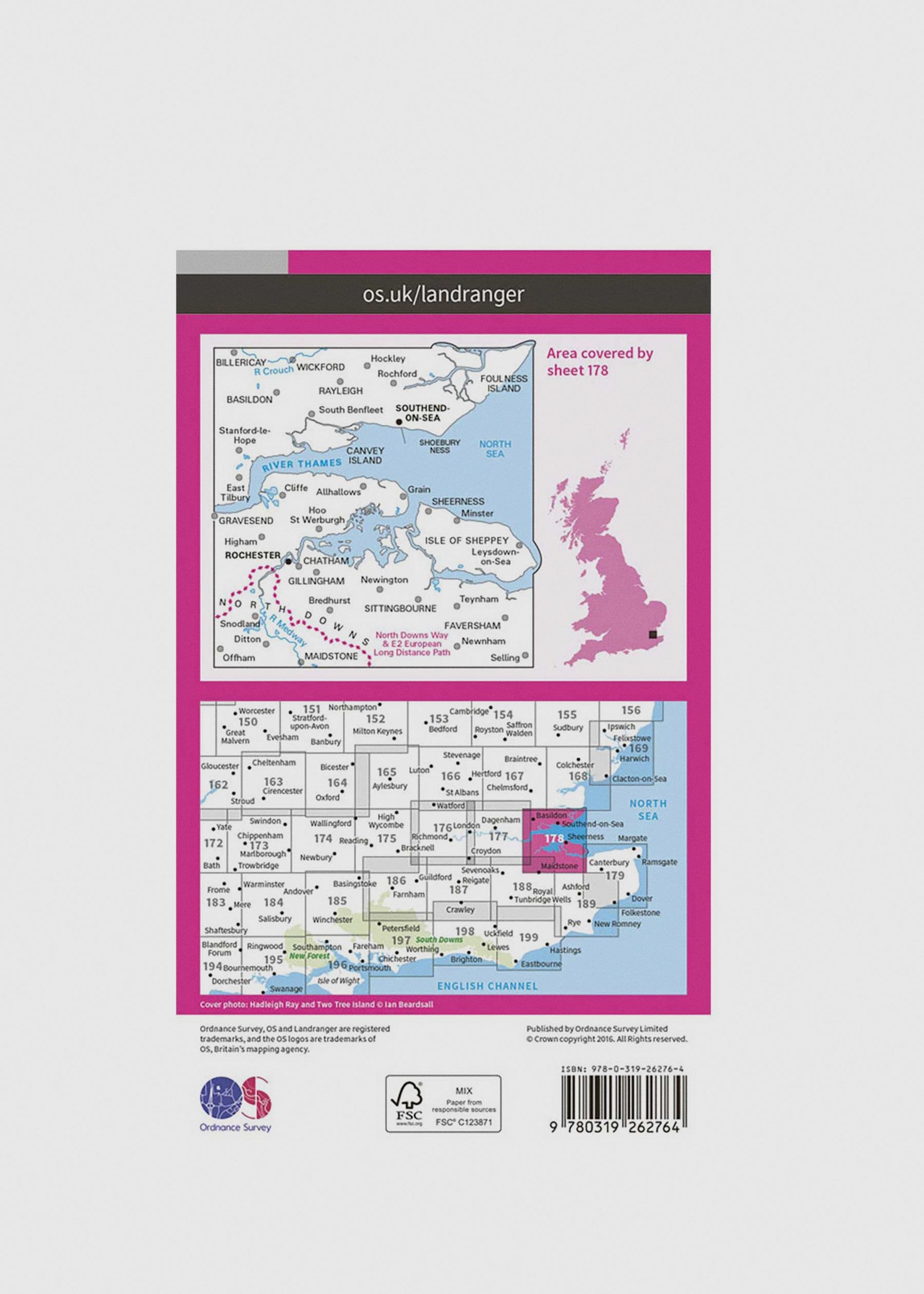 Image - 2 - Thames Estuary, Rochester & Southend-on-Sea - Landranger 178 Map