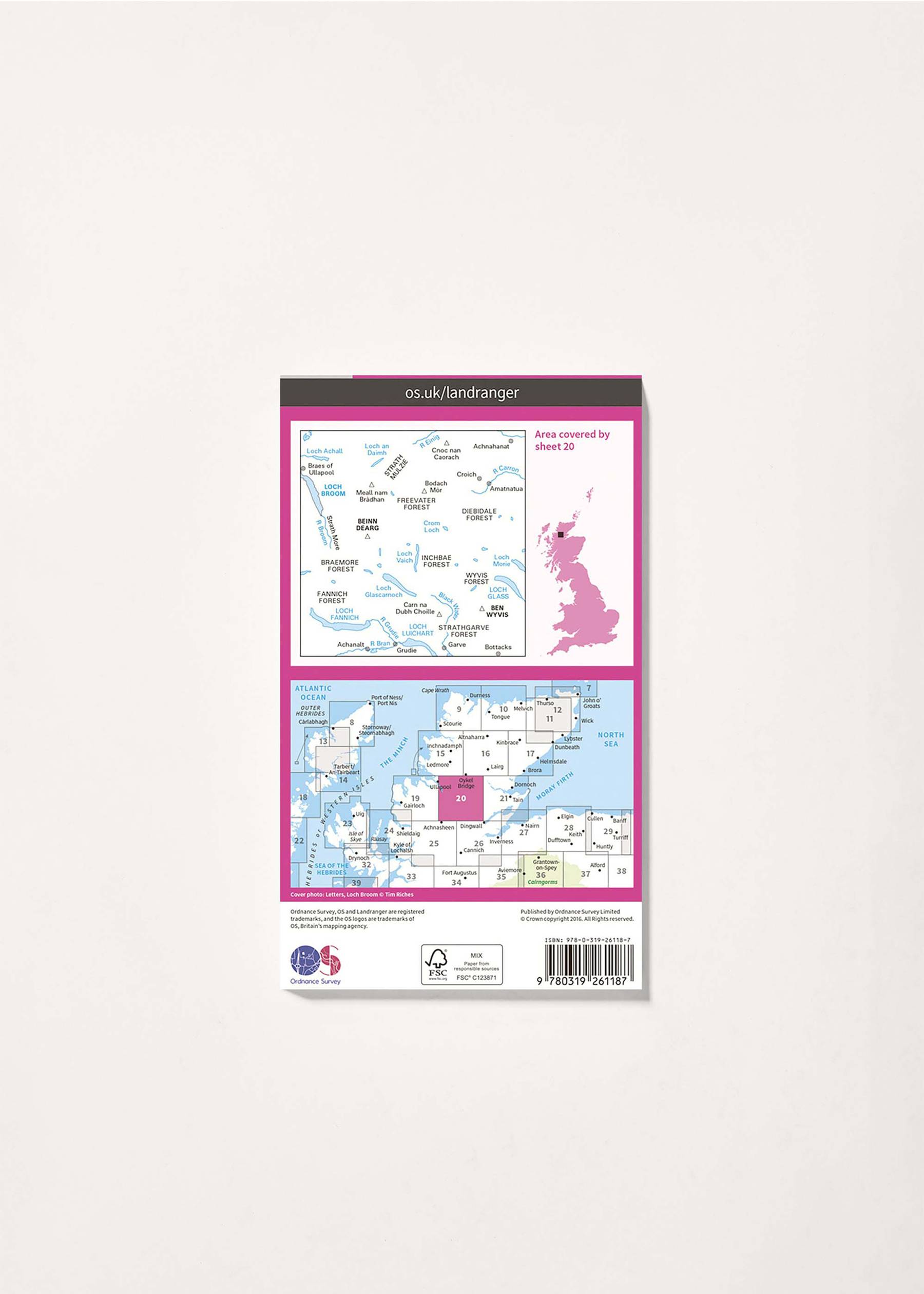Image - 2 - Beinn Dearg, Loch Broom & Ben Wyvis - Landranger 20 Map