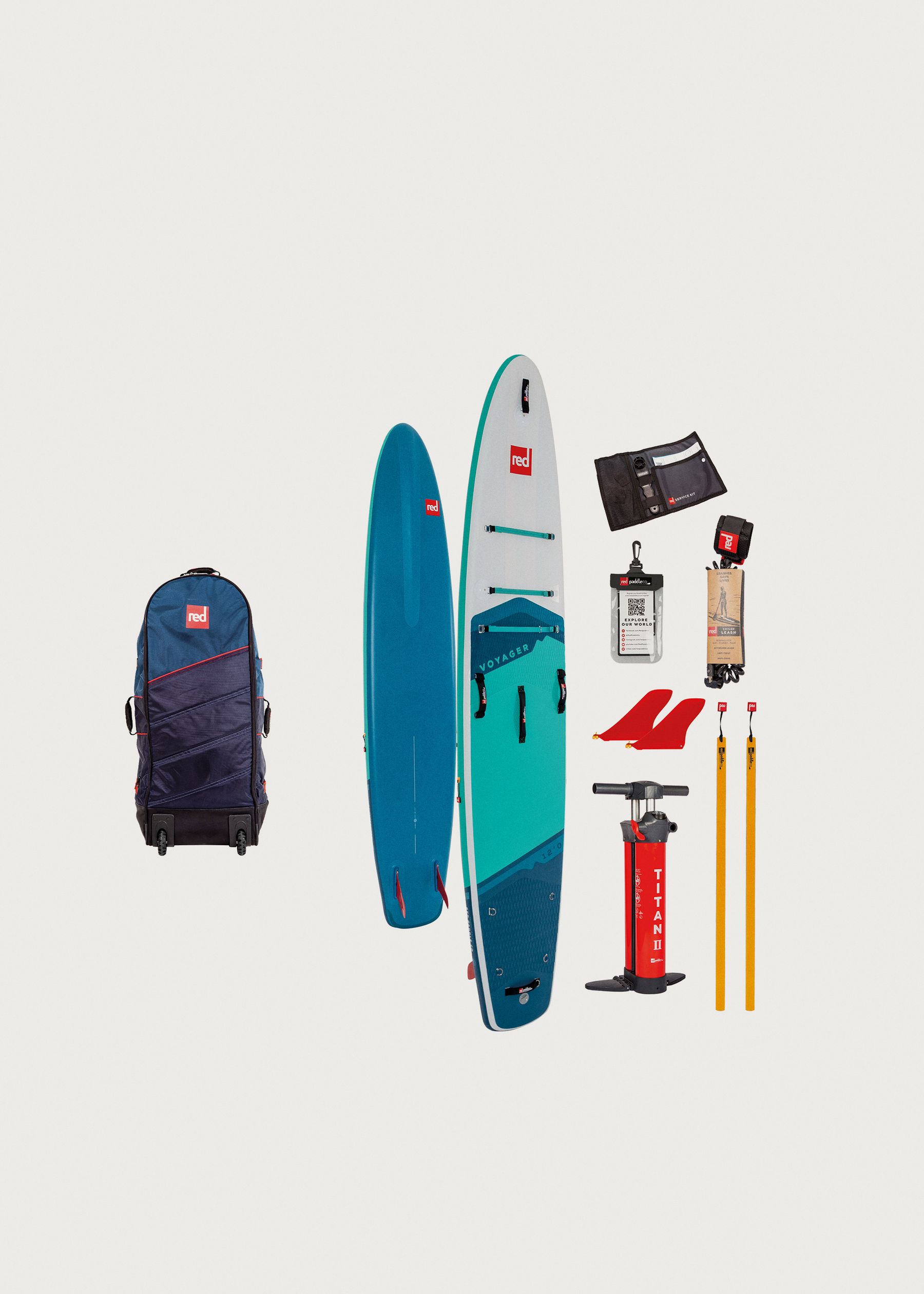 Image - 1 - 12.0 Voyager Inflatable Paddleboard Package - Hybrid Tough Paddle 22