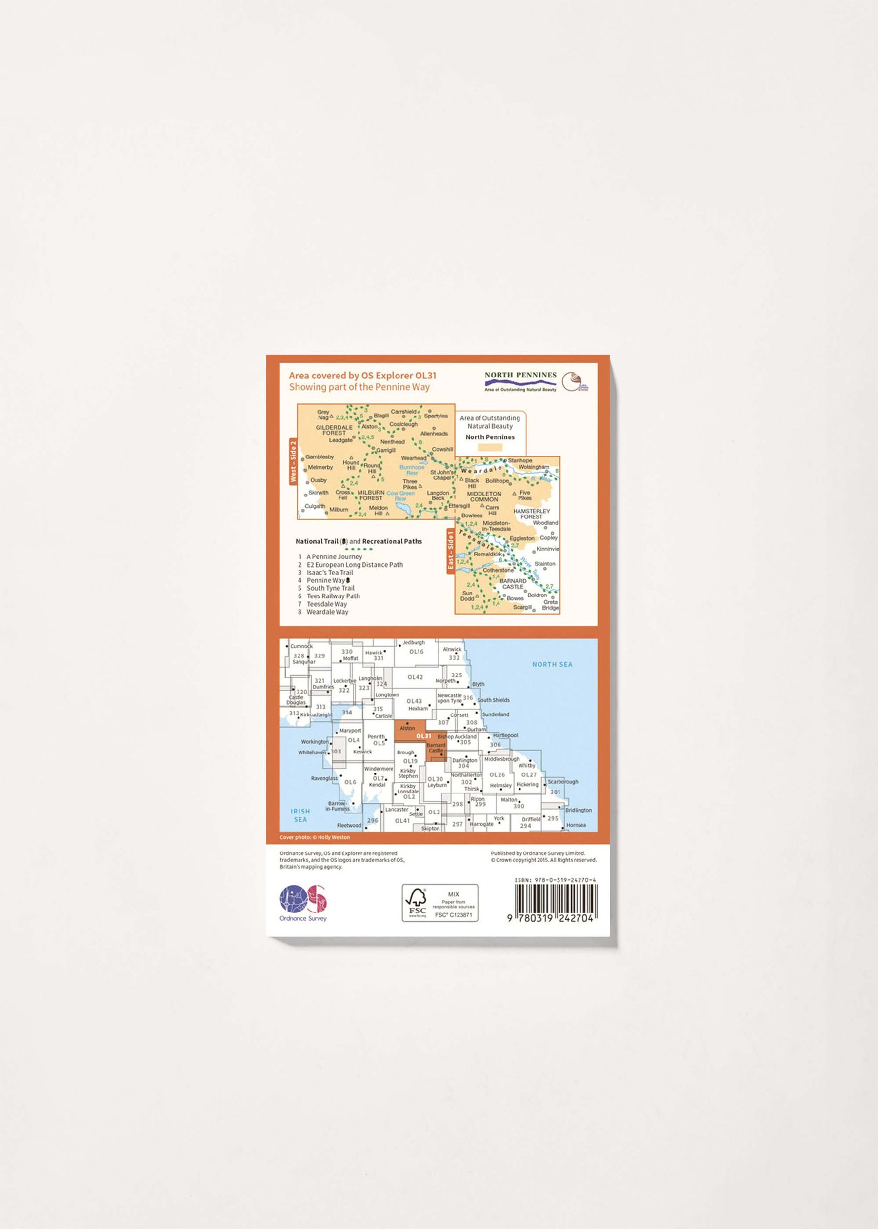 Image - 2 - North Pennines - Teesdale & Weardale - OS Explorer OL31 Map