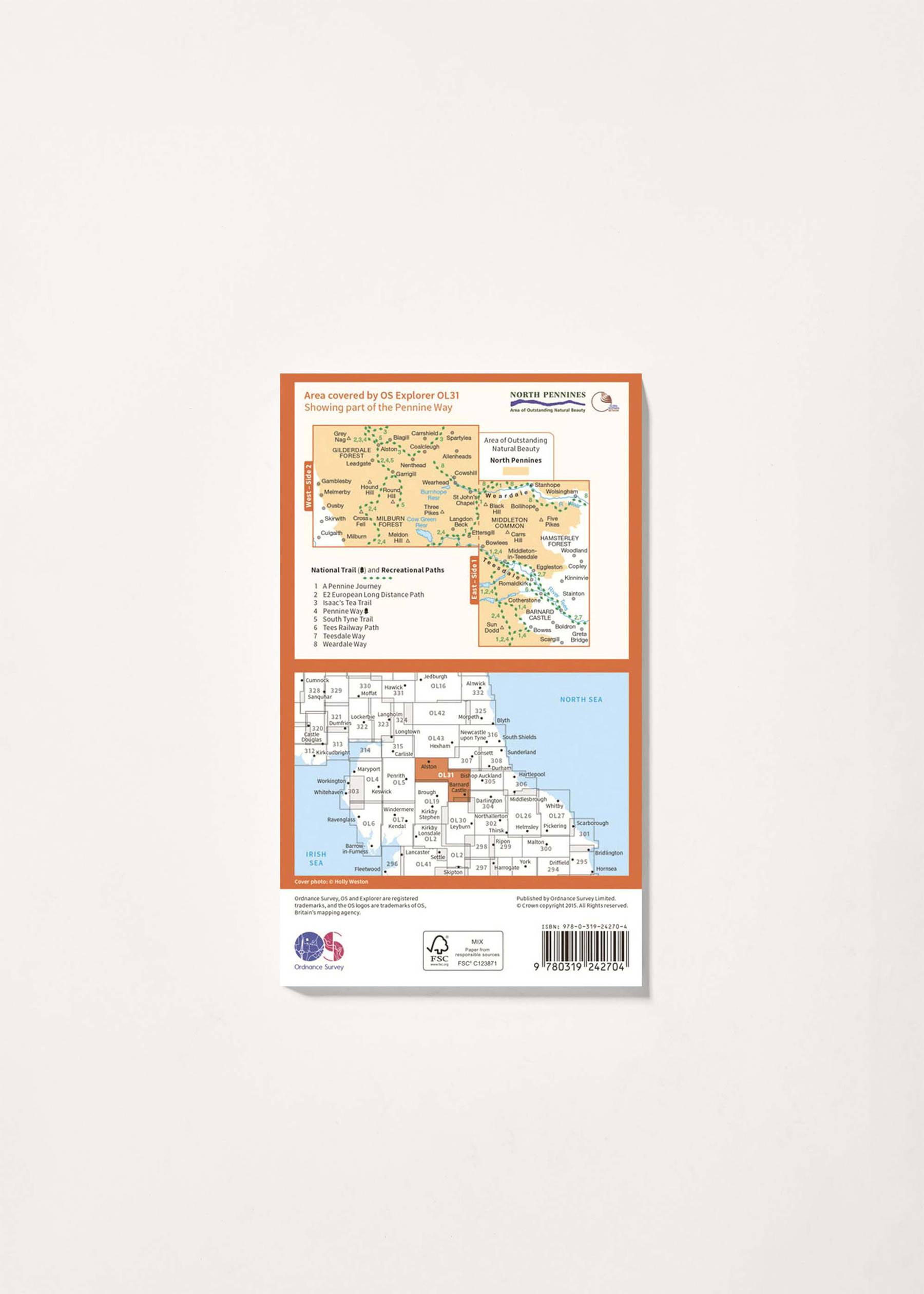 Image - 2 - North Pennines - Teesdale & Weardale - OS Explorer OL31 Map