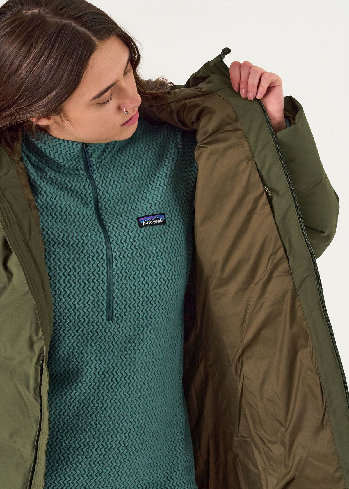 Internal zipped pocket