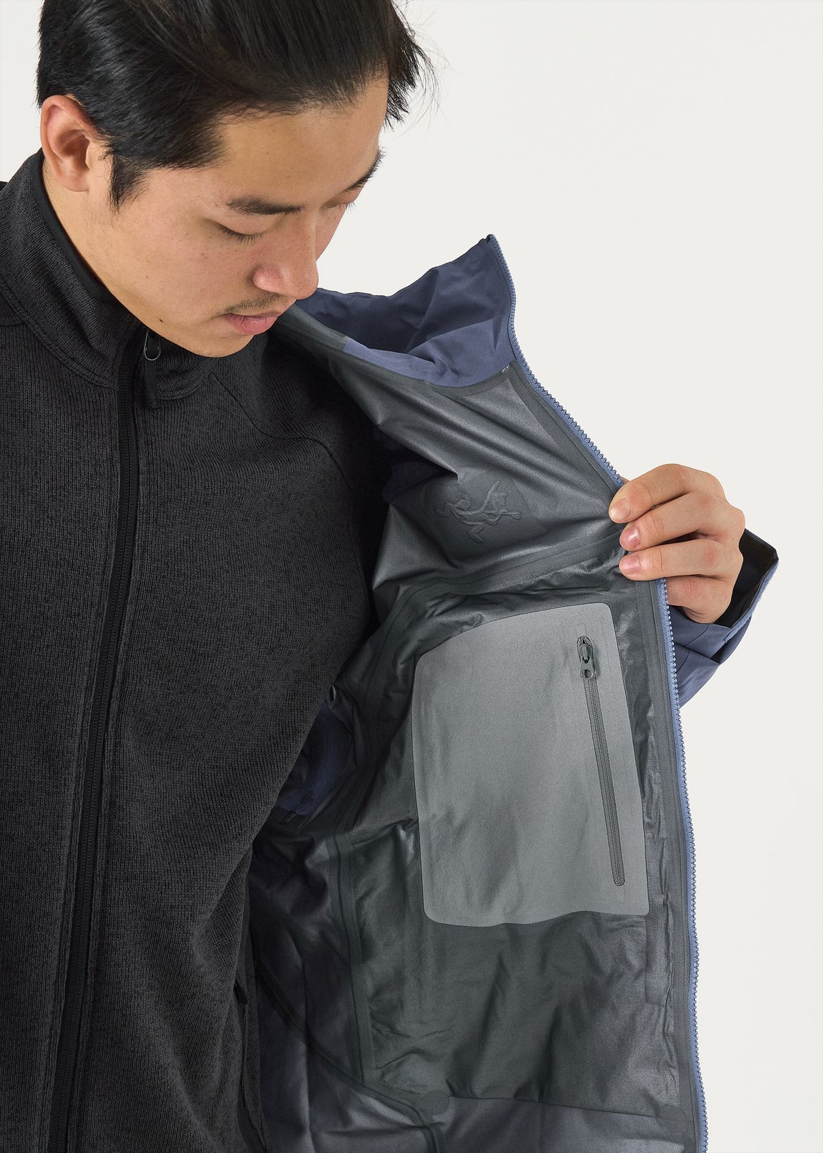 Internal zipped pocket