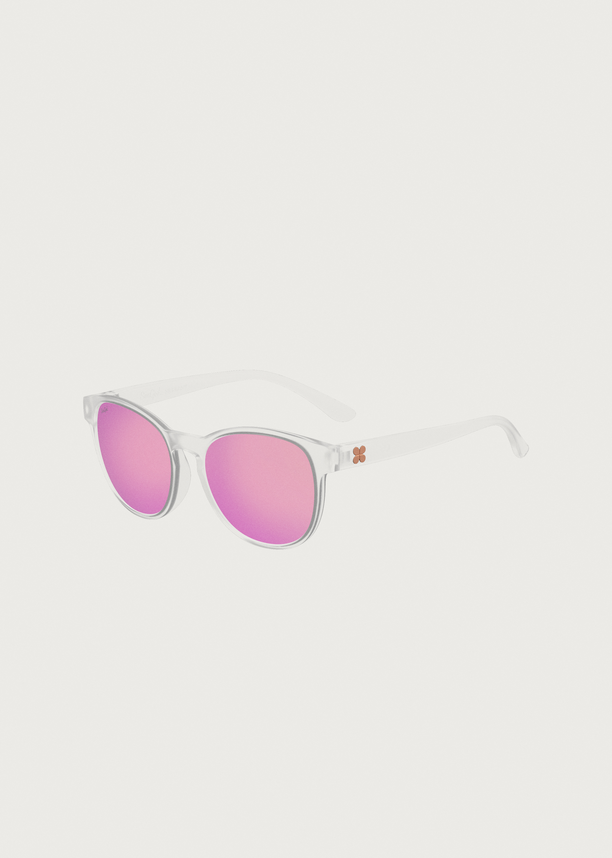 SunGod Sierras Frosted Clear / 8KO Rose Polarised Sunglasses