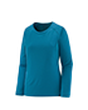 Blue long-sleeve athletic shirt designed for mountain sports, featuring a crew neck and relaxed fit.