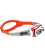 orange and white Petzl head torch
