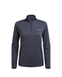 Grey long-sleeve women's half-zip pullover, ideal for mountain sports activities.