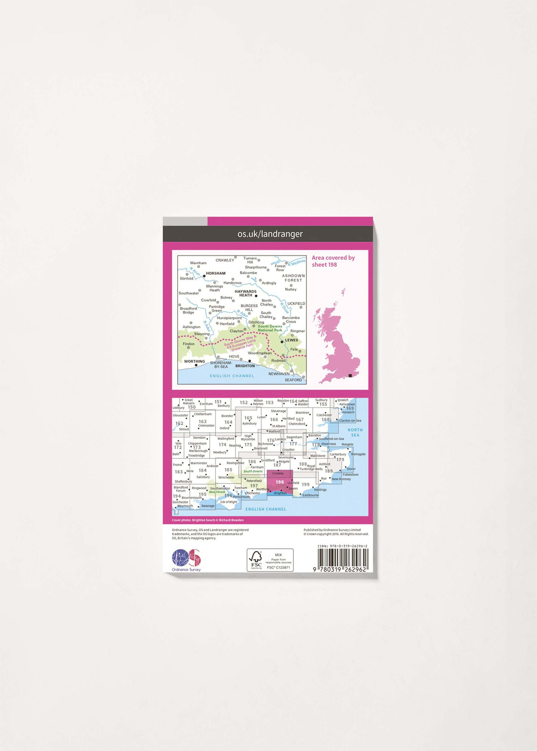 Image - 2 - Brighton, Lewes & Haywards Heath - Landranger 198 Map