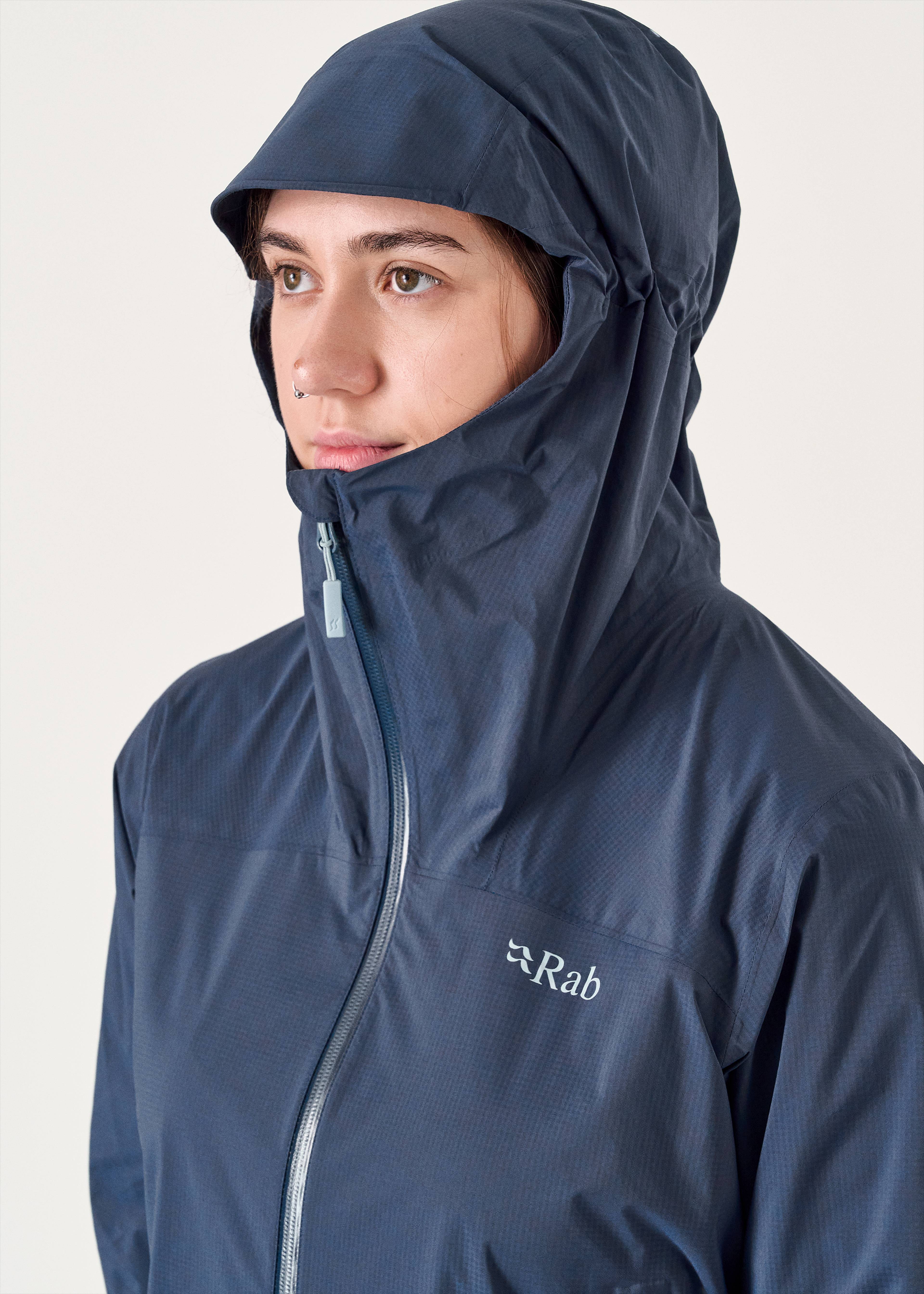 Rab Women's Cinder Downpour Light Waterproof Jacket - Lightweight Rain Shell For Cycling & Mountain Biking
