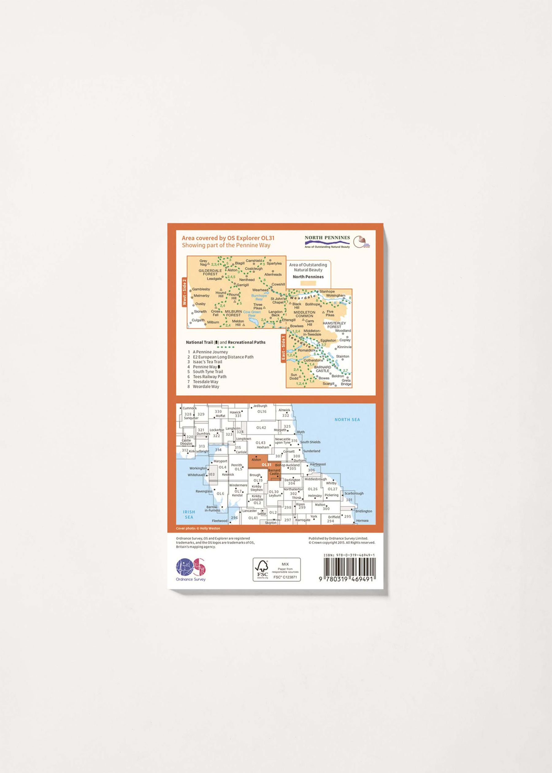 Image - 2 - North Pennines - Teesdale & Weardale - OS Explorer Active OL31 Map