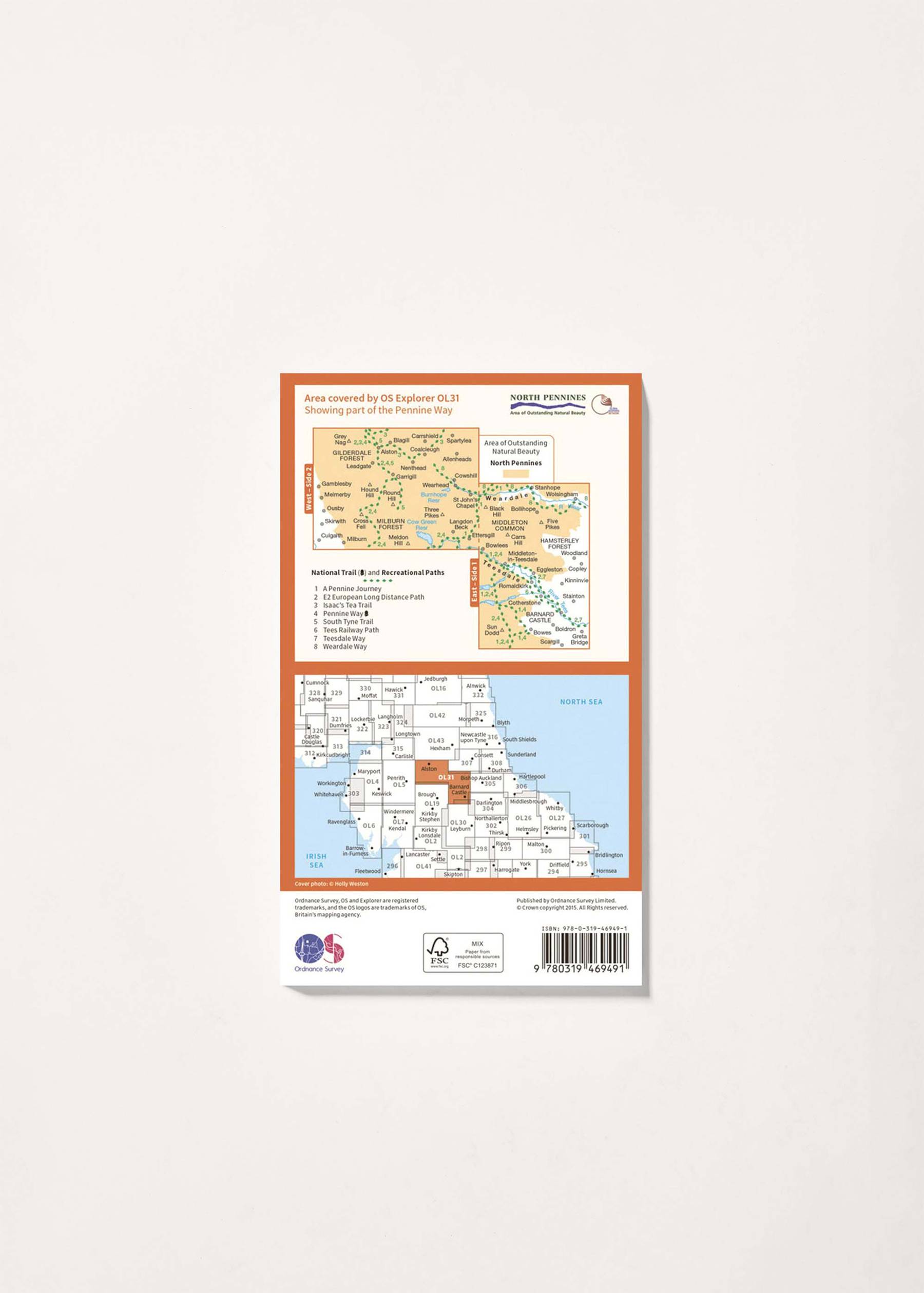 Image - 2 - North Pennines - Teesdale & Weardale - OS Explorer Active OL31 Map