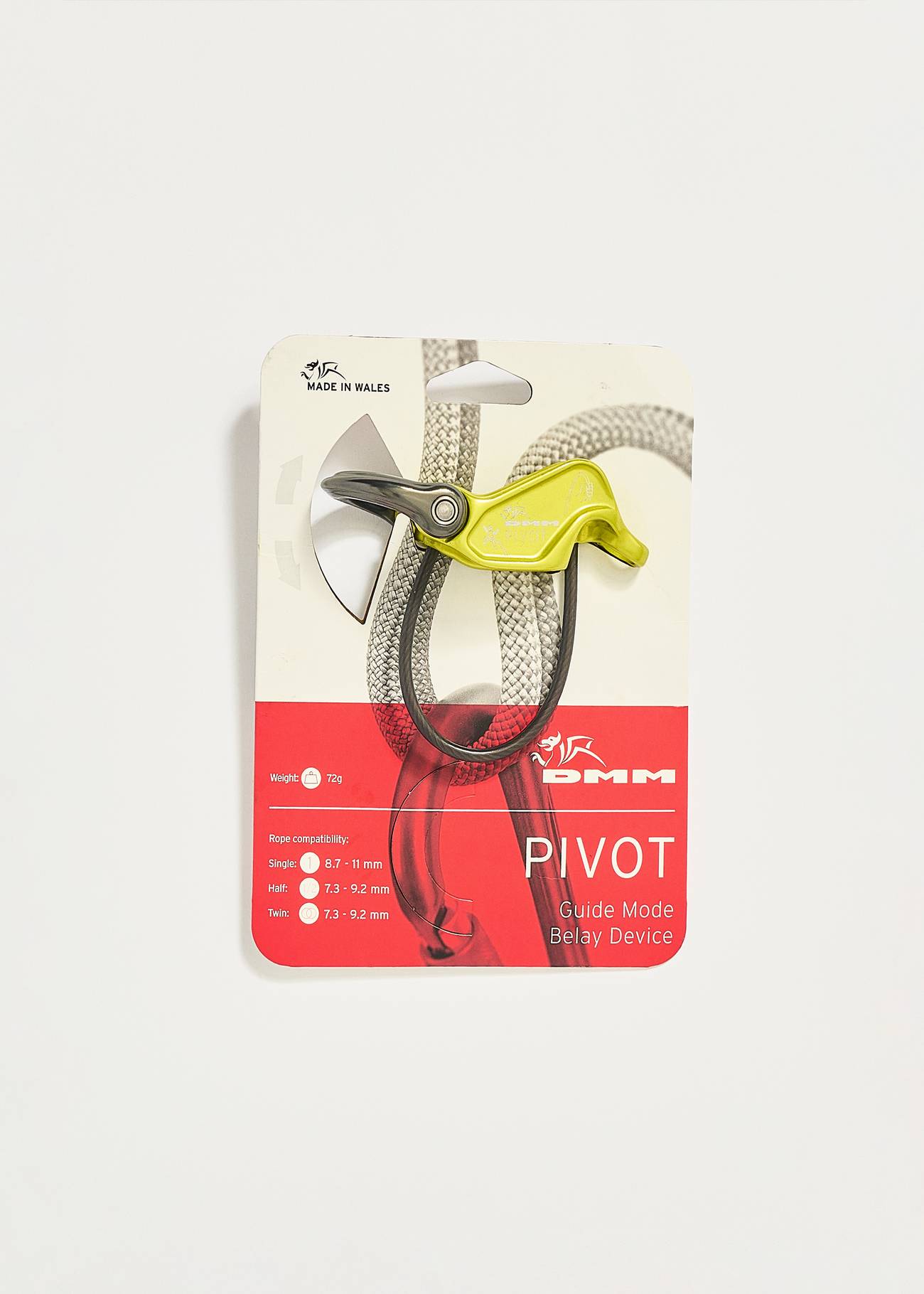 DMM Pivot Belay Device – Lime Color, For Controlled Belaying, Lowering & Abseiling, Guide Mode Compatible