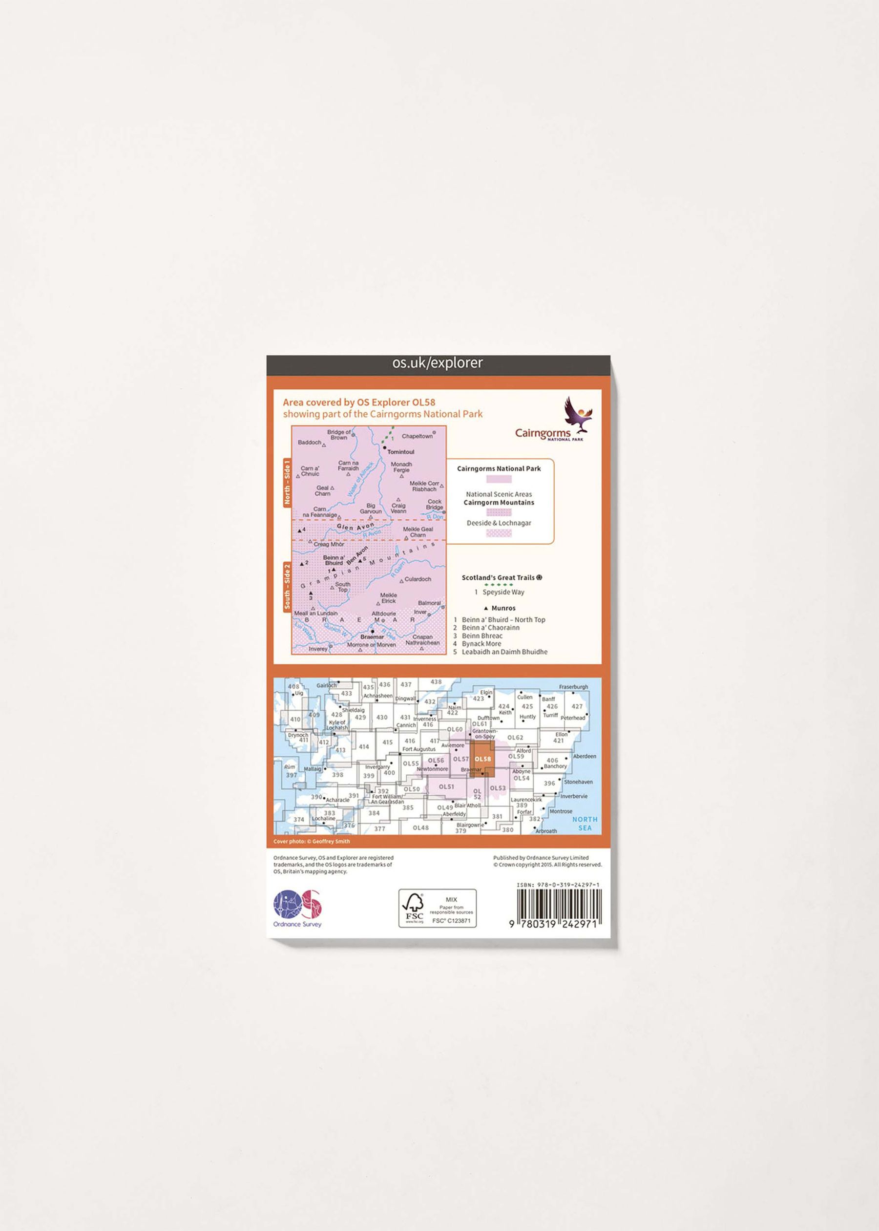 Image - 2 - Braemar, Tomintoul & Glen Avon - OS Explorer OL58 Map