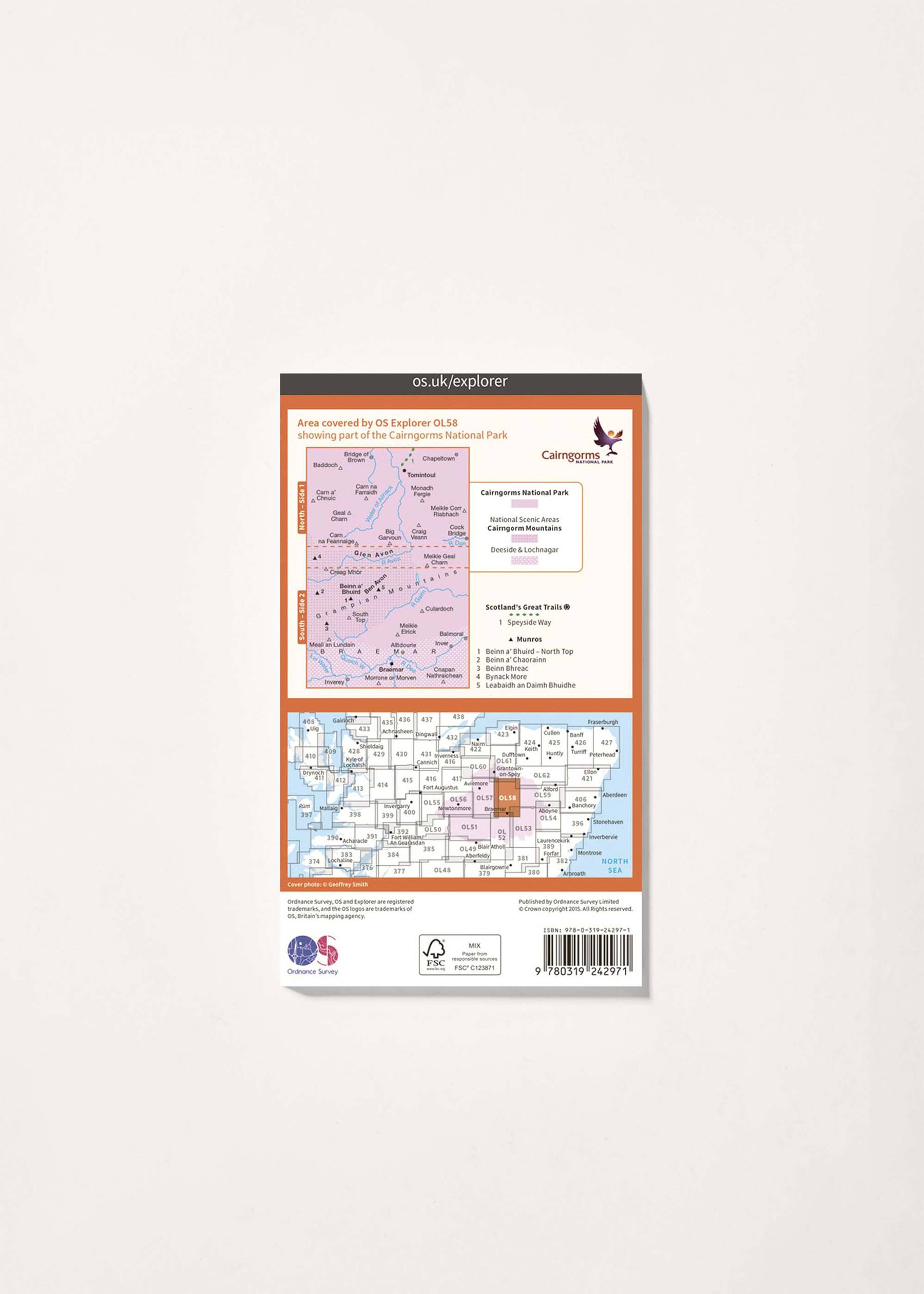 Image - 2 - Braemar, Tomintoul & Glen Avon - OS Explorer OL58 Map
