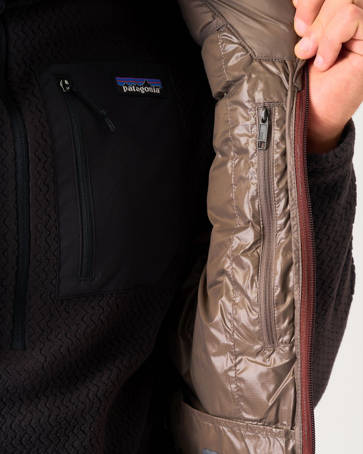  Internal zipped chest pocket 