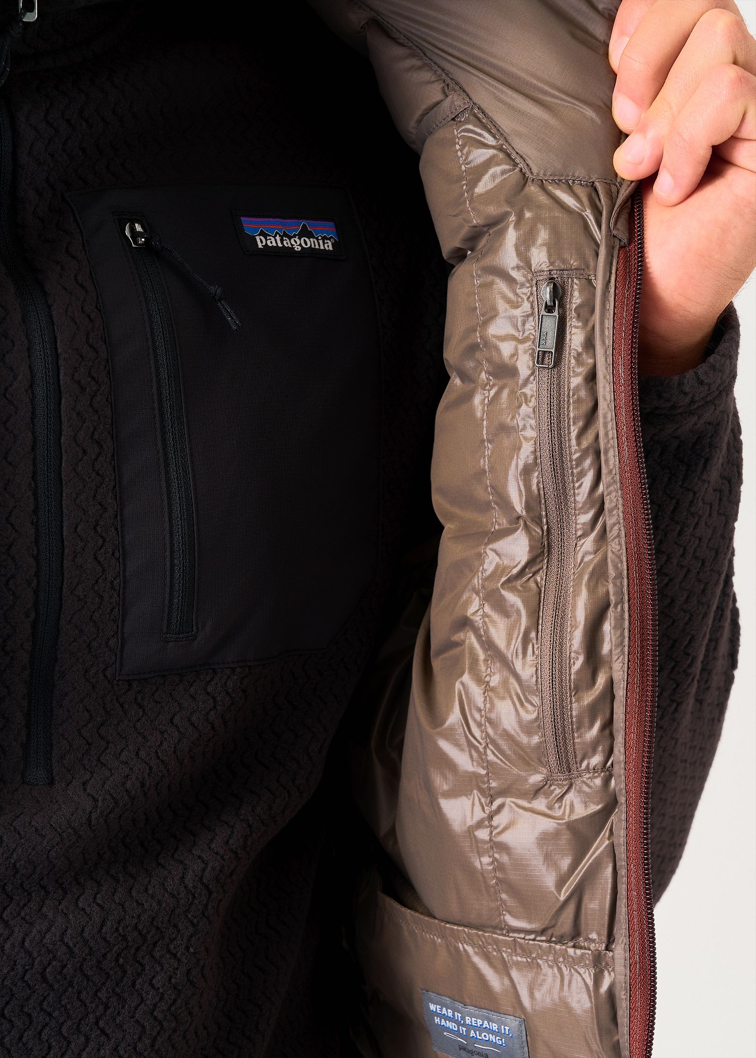  Internal zipped chest pocket 