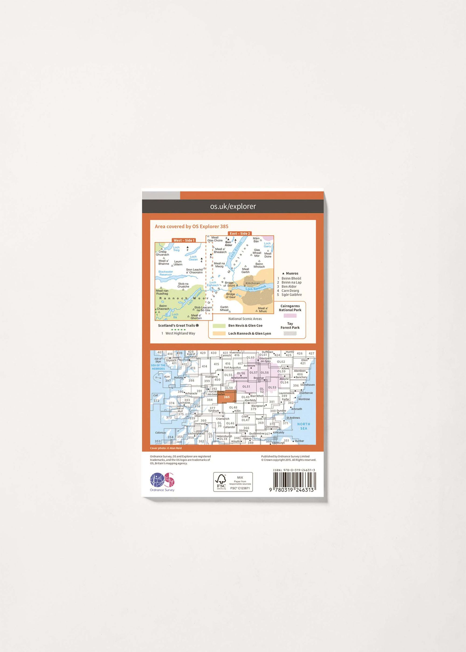 Image - 2 - Rannoch Moor & Ben Alder - OS Explorer 385 Map