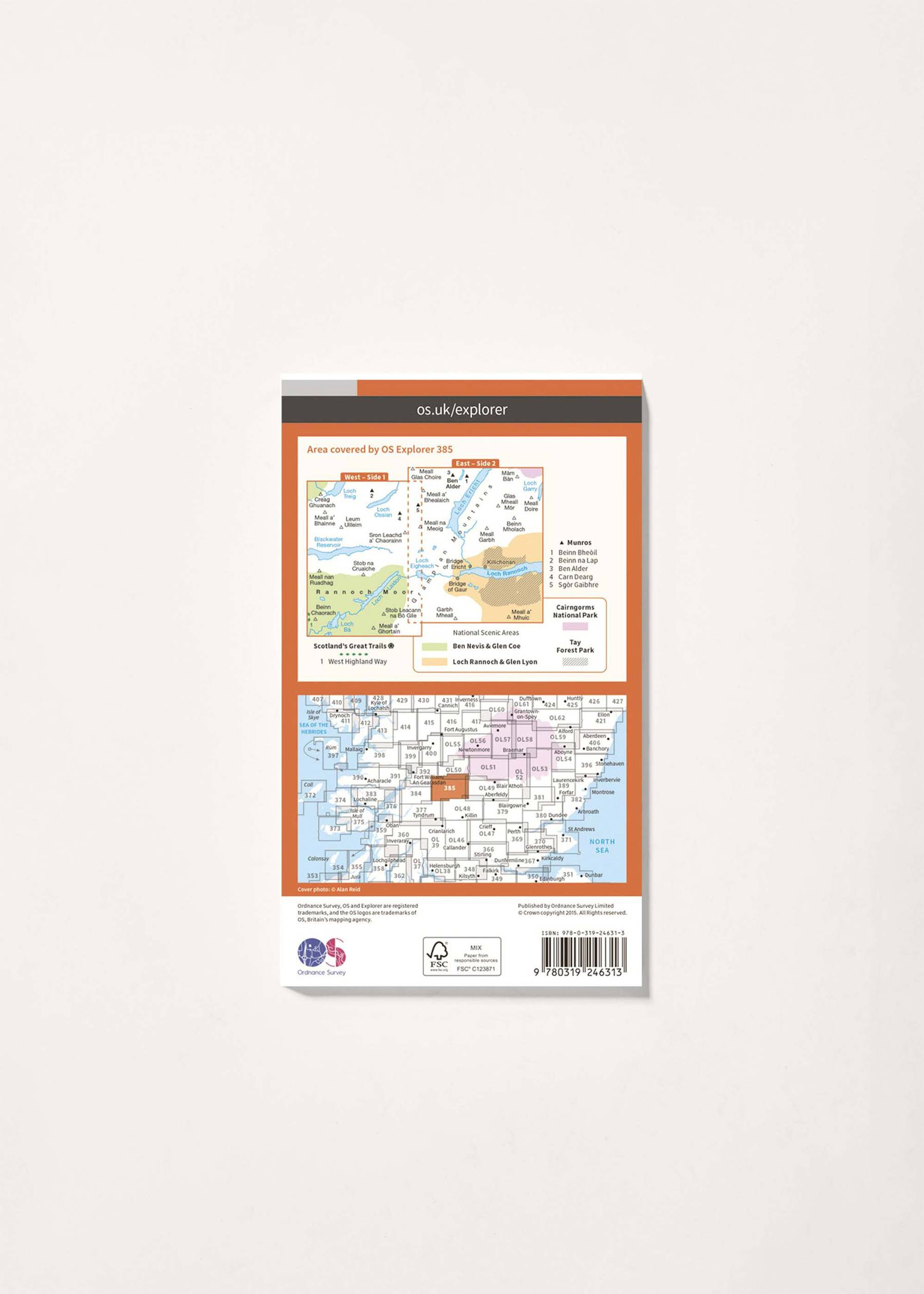 Image - 2 - Rannoch Moor & Ben Alder - OS Explorer 385 Map