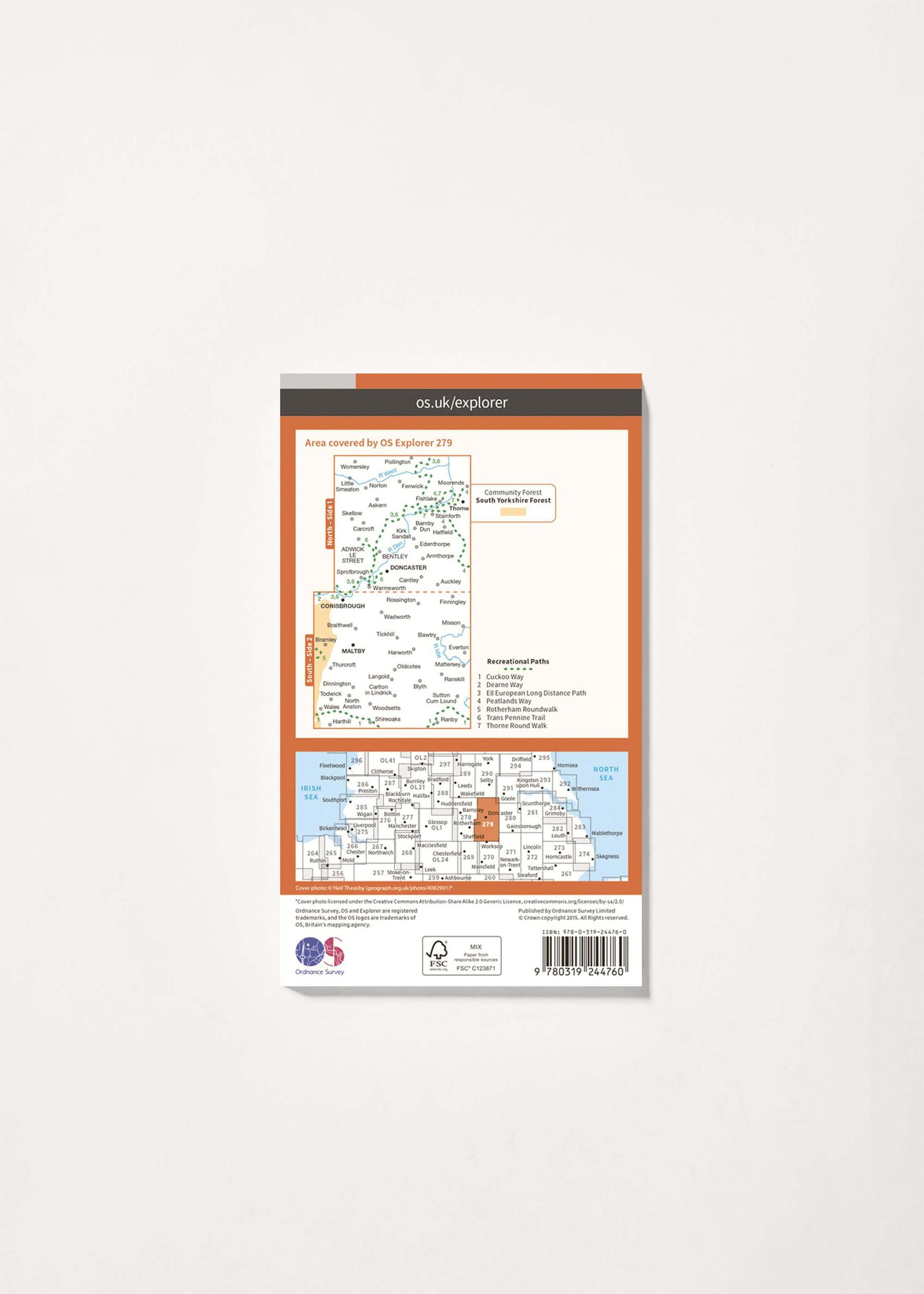 Image - 2 - Doncaster, Conisbrough, Maltby & Thorne - OS Explorer 279 Map