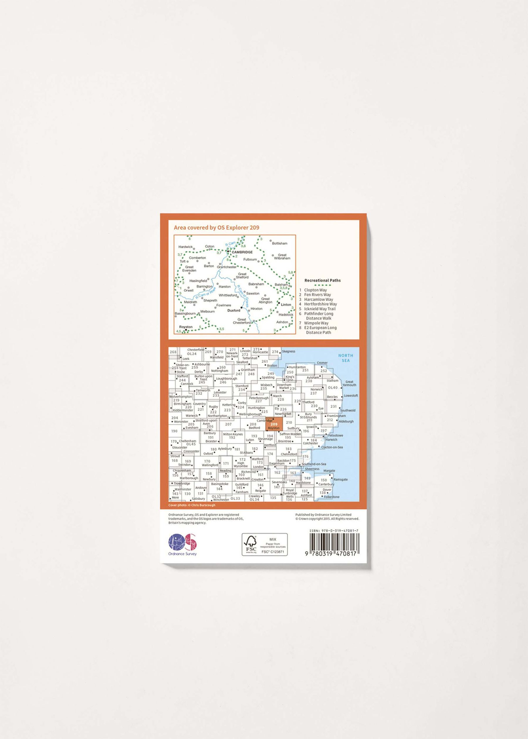 Image - 2 - Cambridge, Royston, Duxford & Linton - OS Explorer Active 209 Map