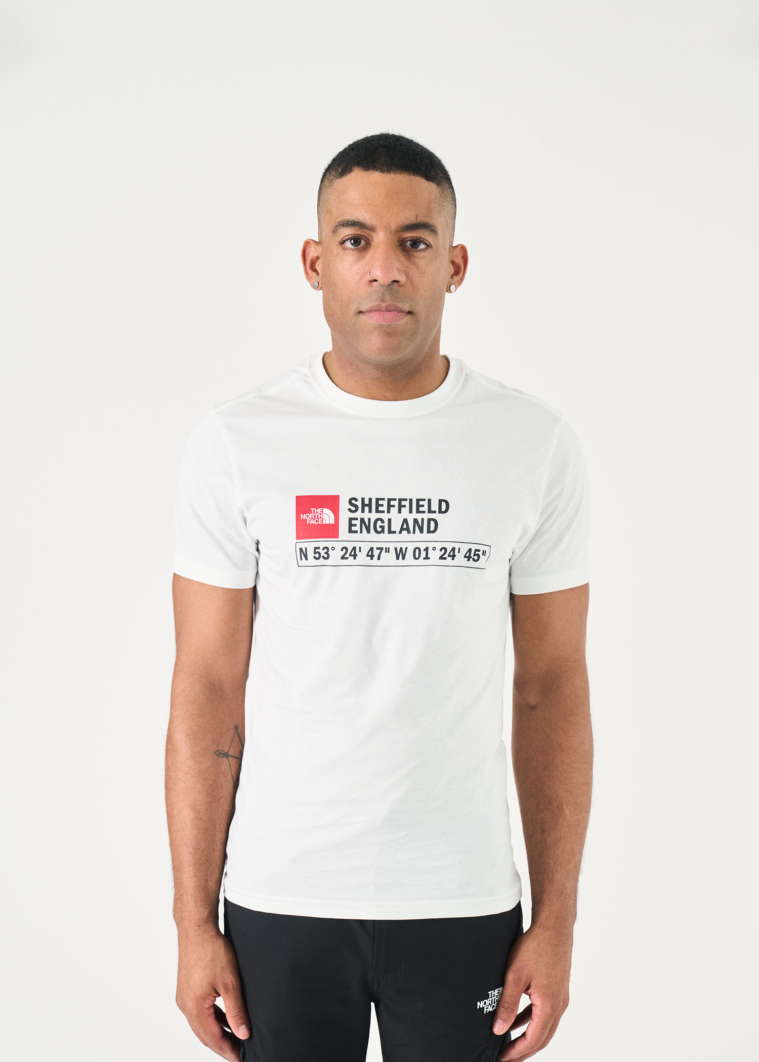 North Face Sheffield Logo Grey t shirt Brand Depop