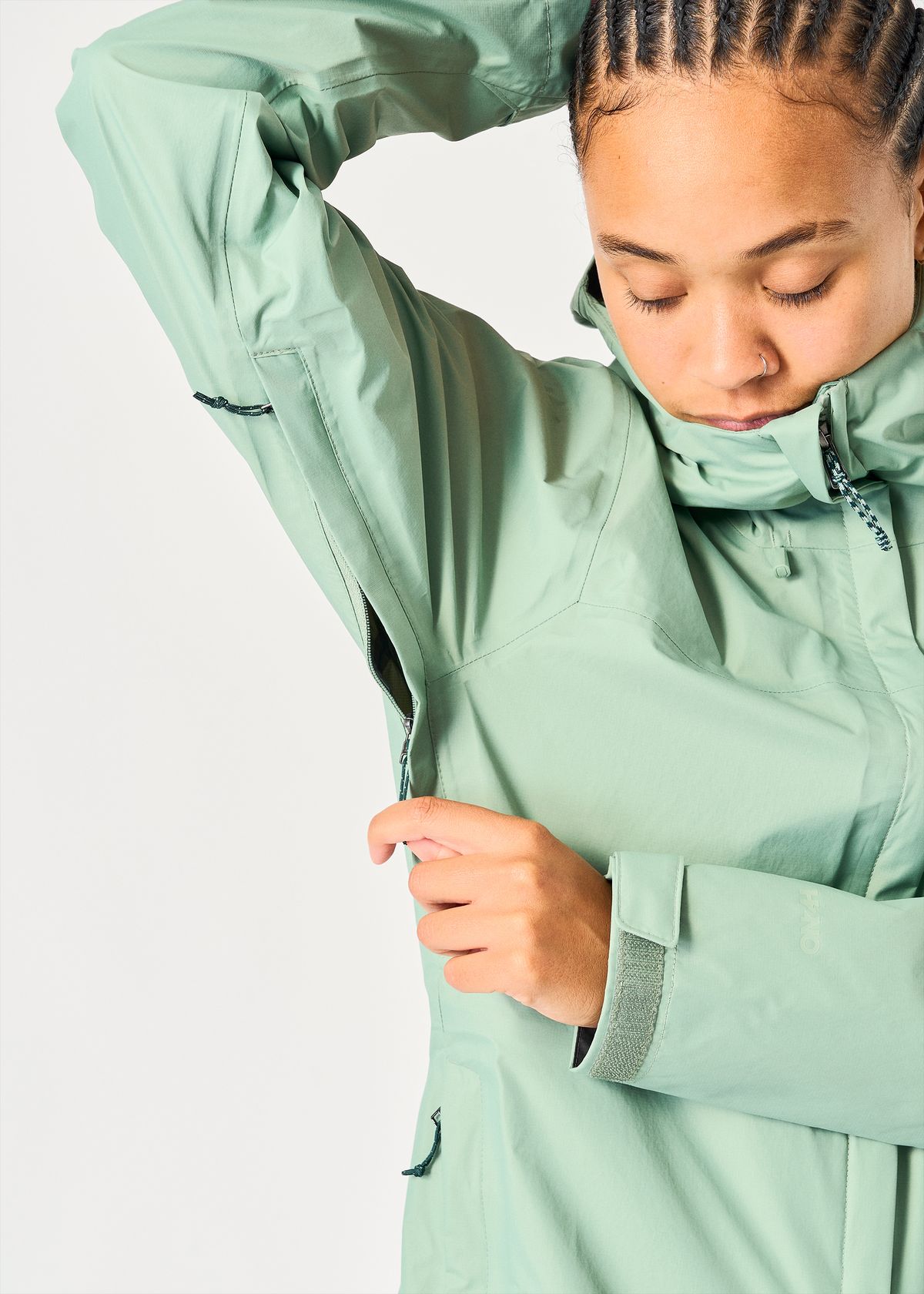 Pit zips with storm flaps 