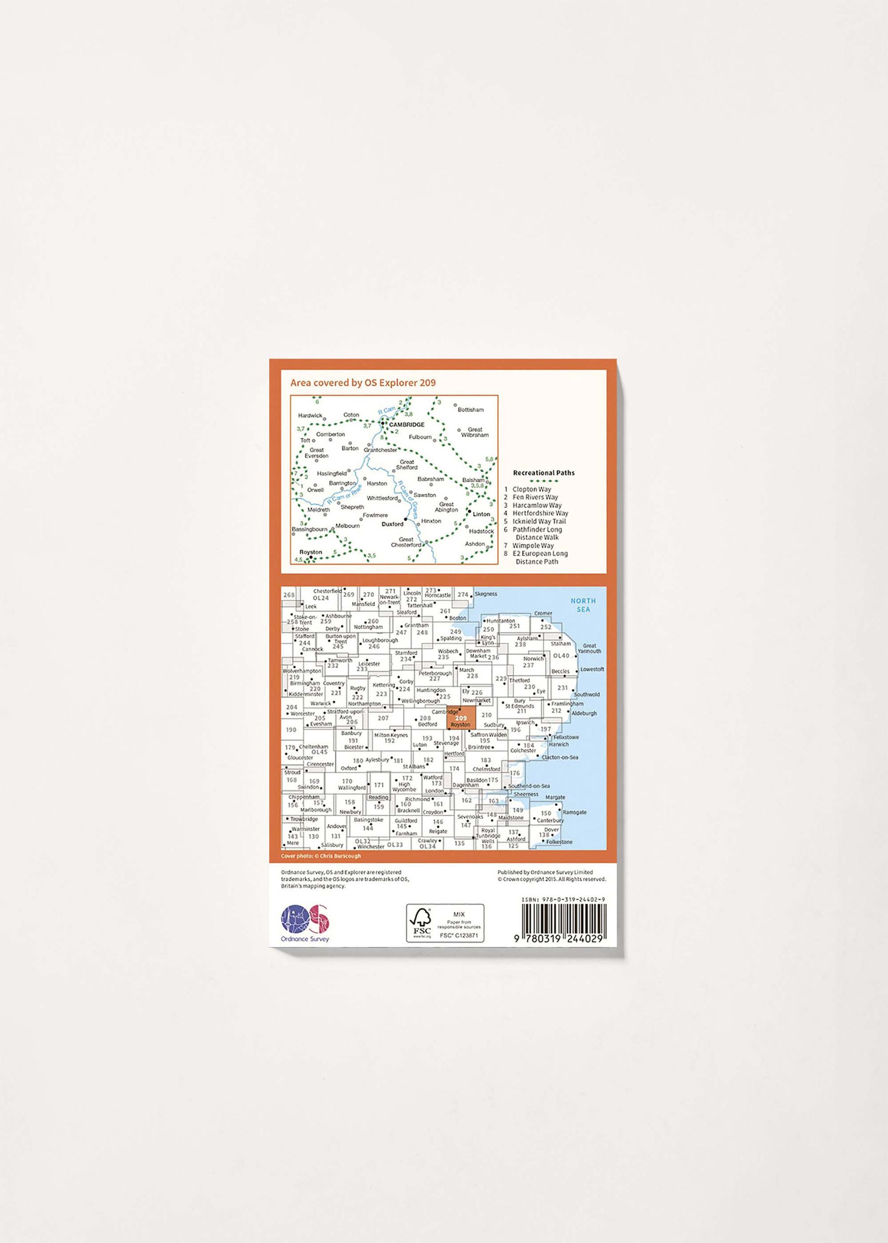 Image - 2 - Cambridge, Royston, Duxford & Linton - OS Explorer 209 Map