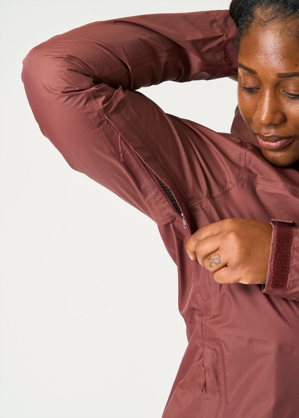 Pit zips with storm flaps 