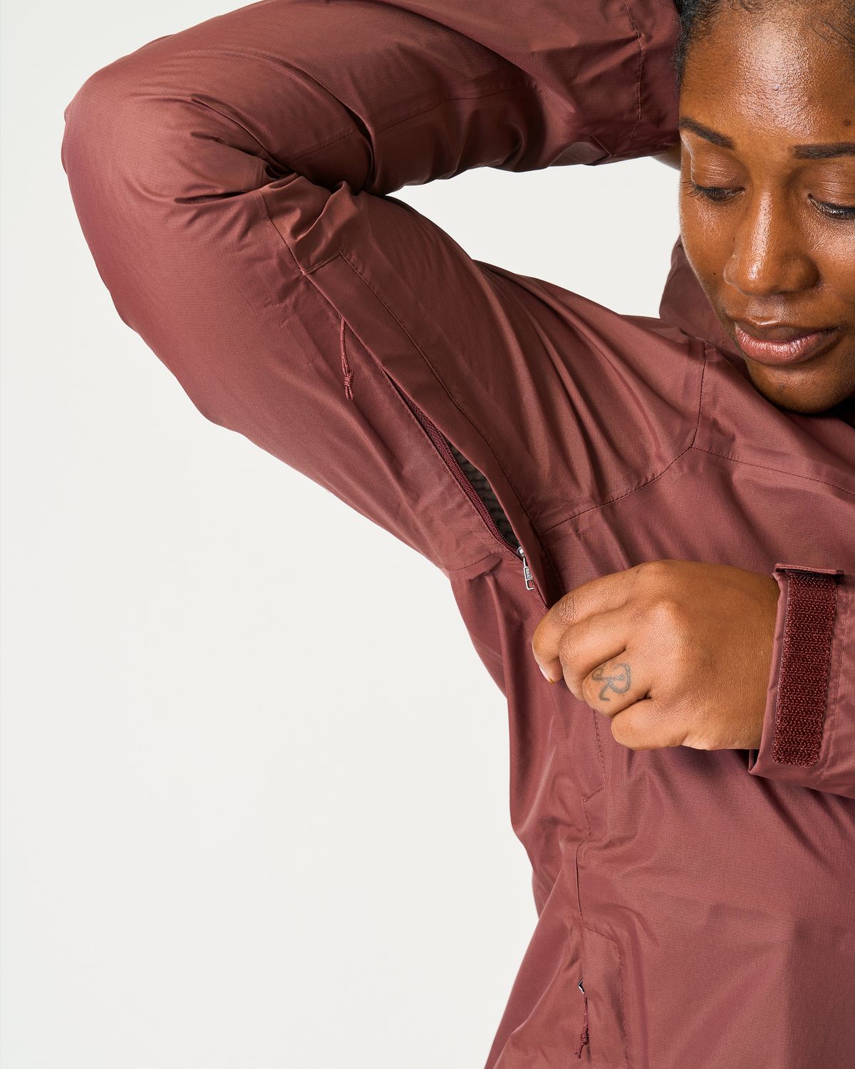 Pit zips with storm flaps 