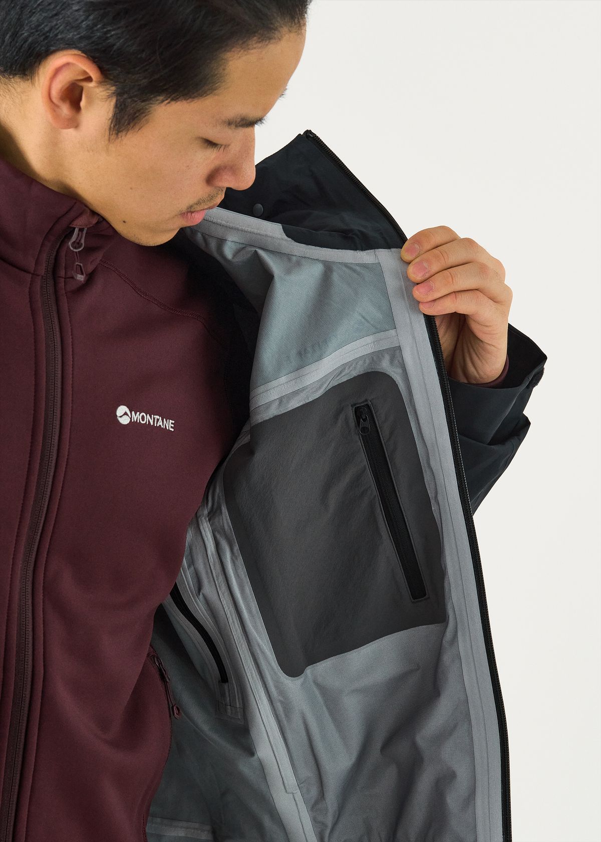 Internal zipped pocket