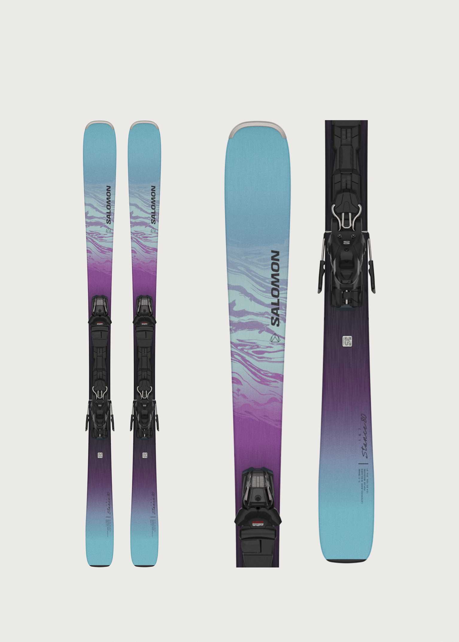 SALOMON STANCE80 169cm ビンディングなし Salomon Stance 80 All-Mountain Skis, Silver Met./Turquoise/Race