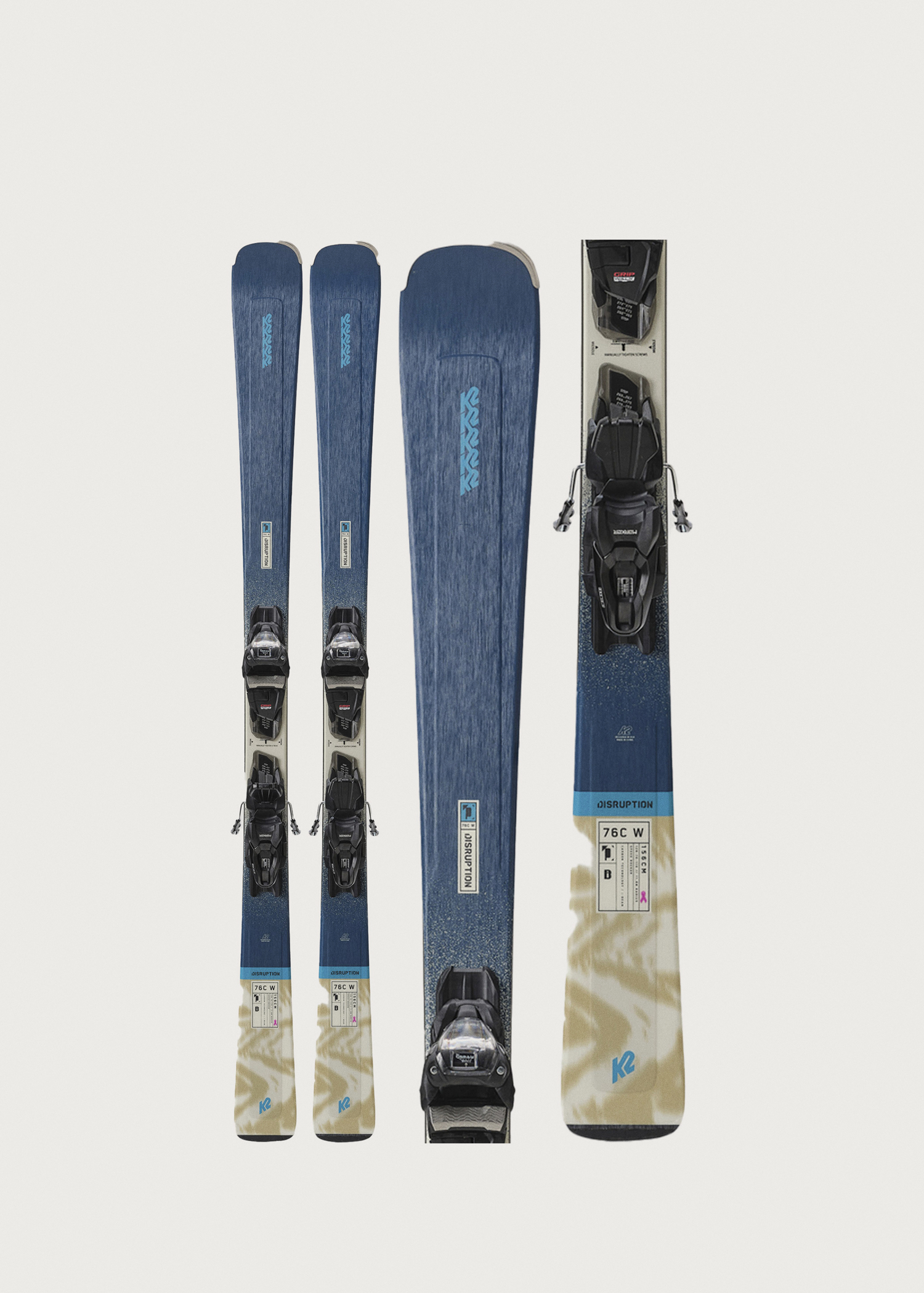 K2 Disruption 76C W Skis + ER3 10 Compact Quikclik Bindings