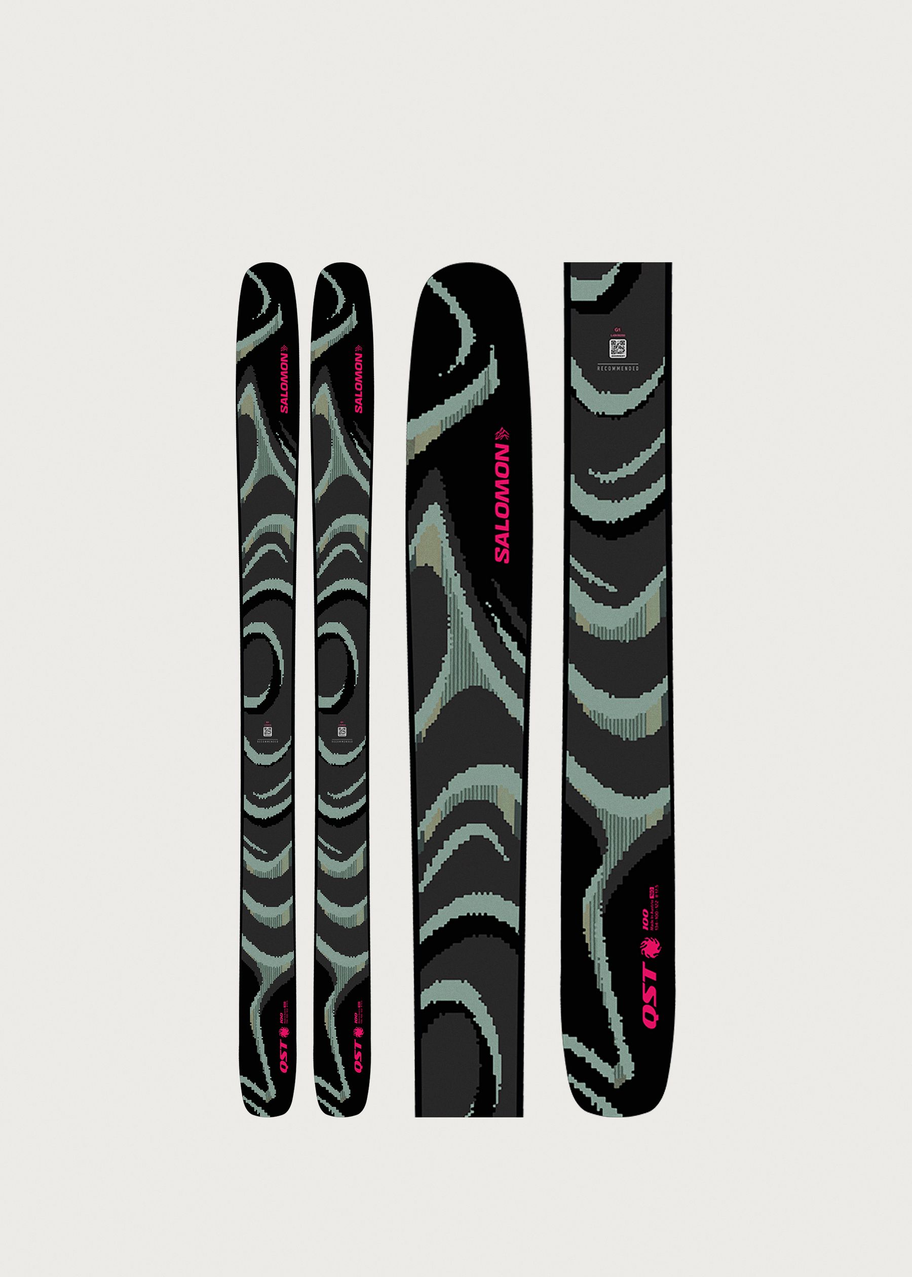 all mountain ski salomon QST 100 Skis Iceberg Green 2026 180 Compared to the outgoing QST 98 Salomon Enduro XT 850 Skis