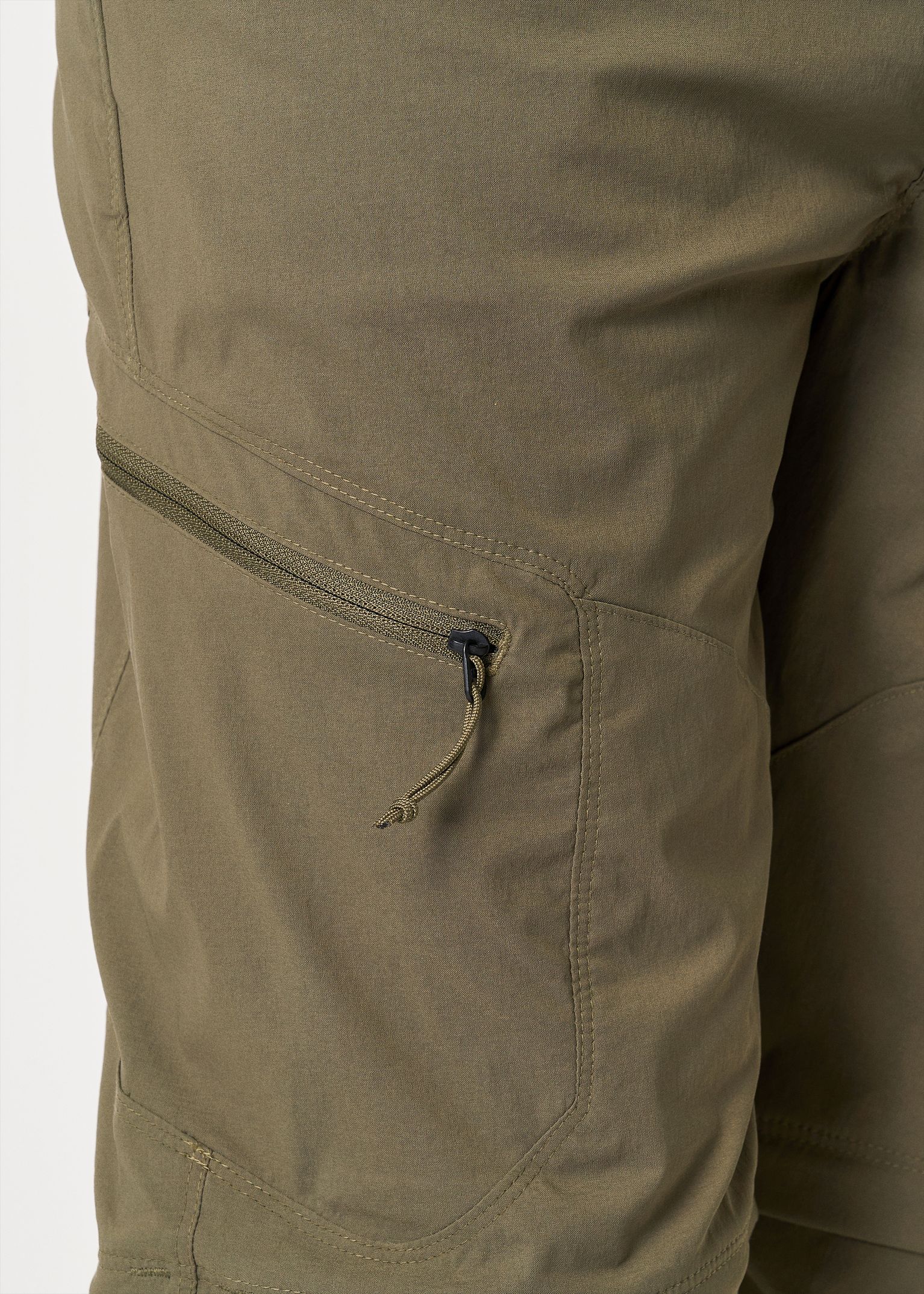 Zipped thigh pockets