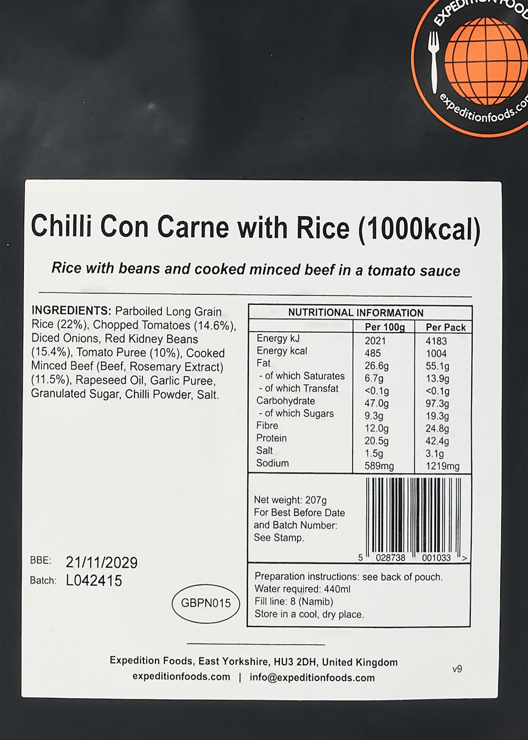 Image - 3 - Chilli Con Carne with Rice - 1000 kcal
