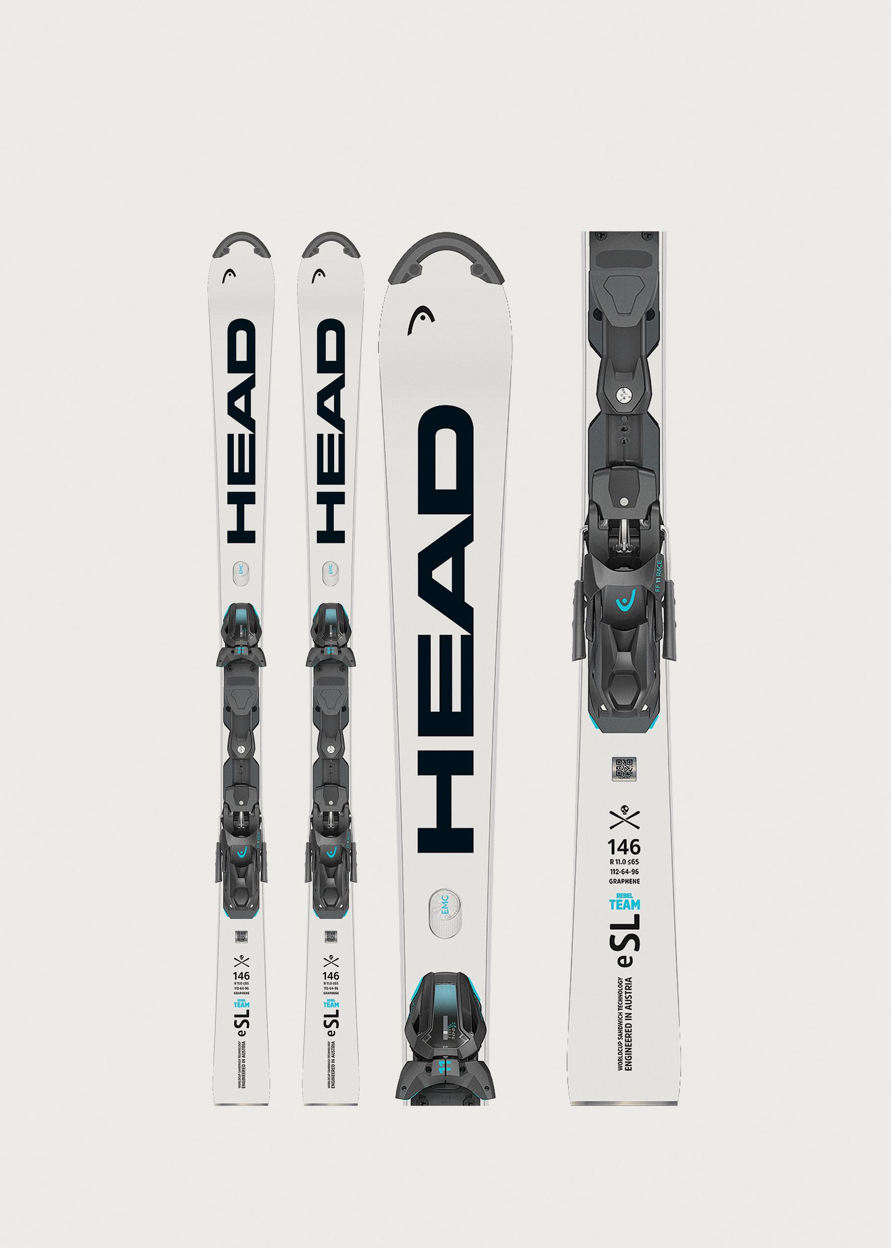 Head WCR e.SL Rebel Team SW Skis + FF 11 Race Bindings