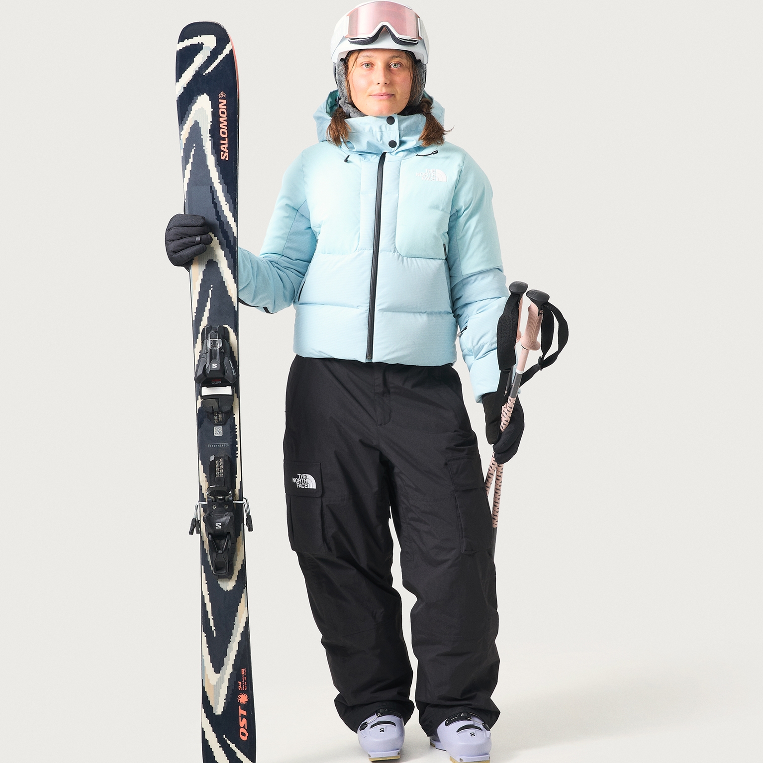 Image of Skis, poles and ski boots